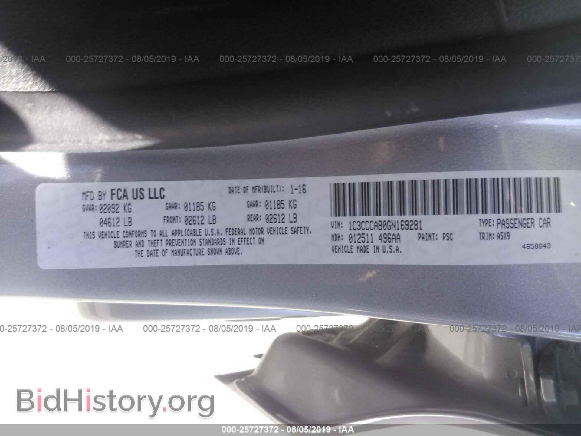 2016 CHRYSLER 200 - VIN: 1C3CCCAB0GN169281 - Photo 9