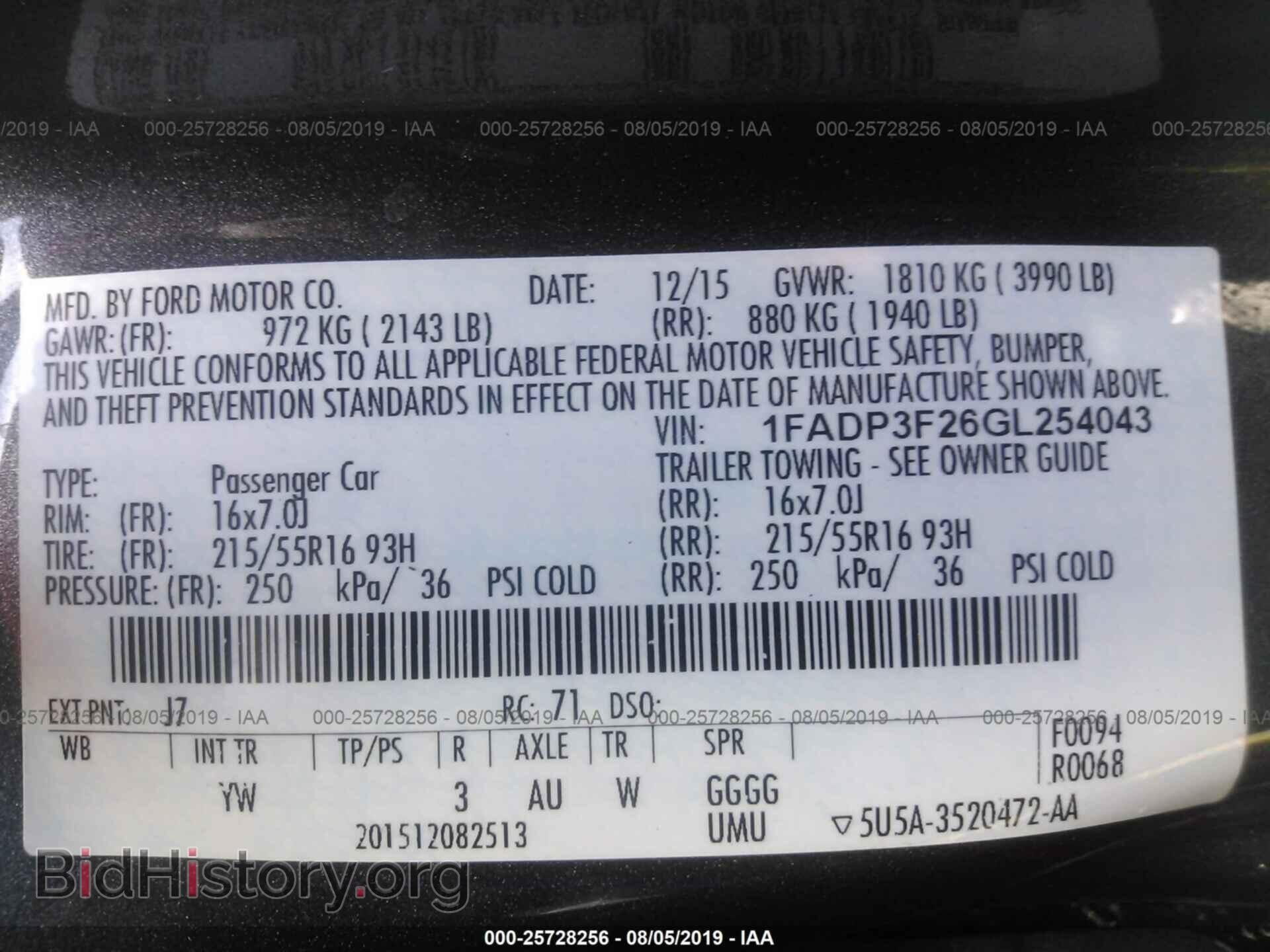 2016 FORD FOCUS - VIN: 1FADP3F26GL254043 - Фото 9