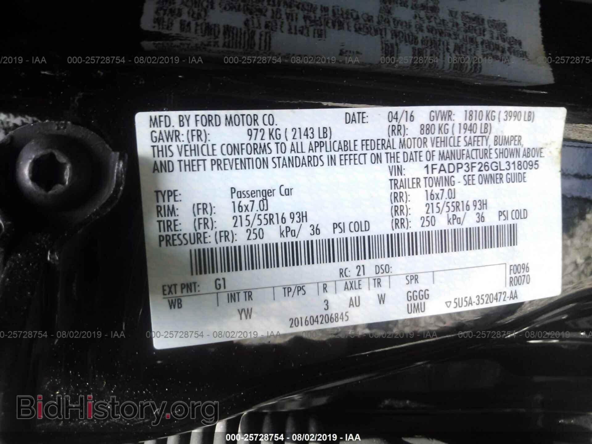 2016 FORD FOCUS - VIN: 1FADP3F26GL318095 - Фото 9