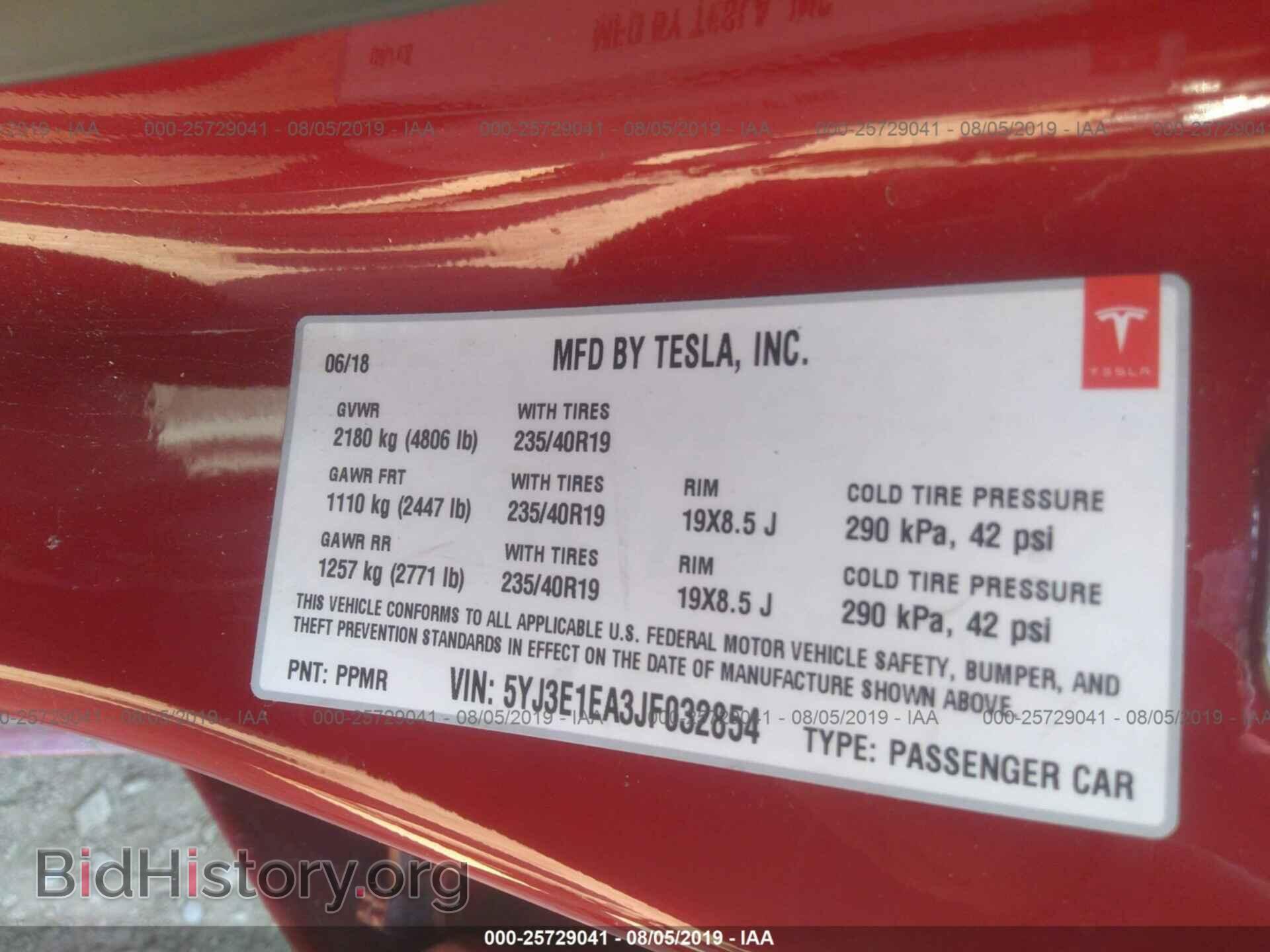 2018 TESLA MODEL 3 - VIN: 5YJ3E1EA3JF032854 - Фото 9