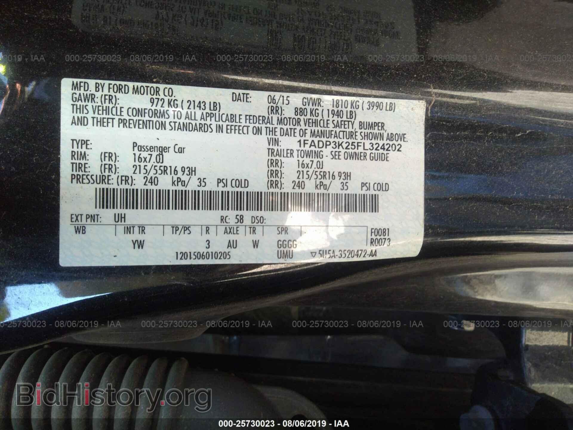 2015 FORD FOCUS - VIN: 1FADP3K25FL324202 - Фото 9
