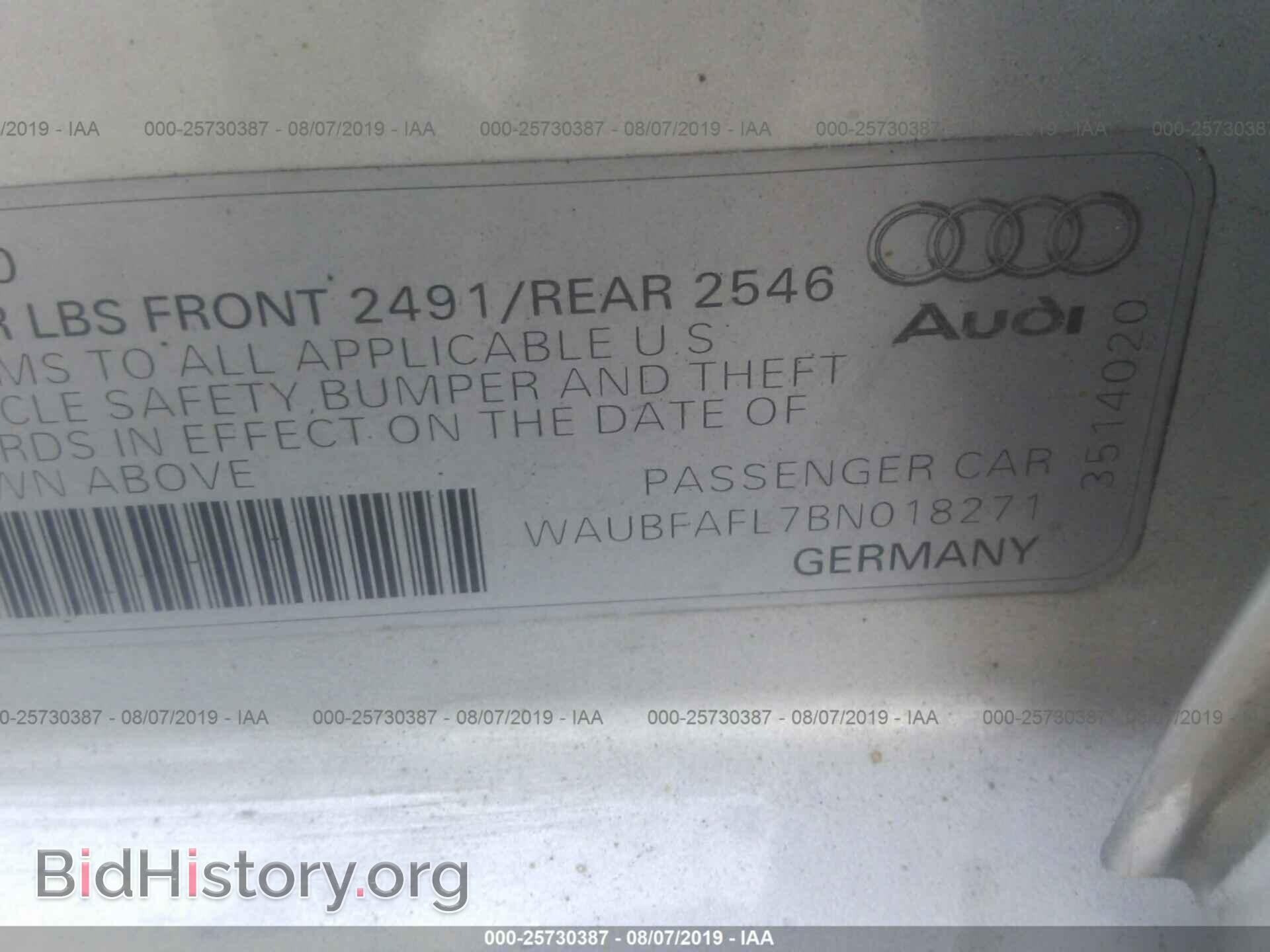 2011 AUDI A4 - VIN: WAUBFAFL7BN018271 - Photo 9