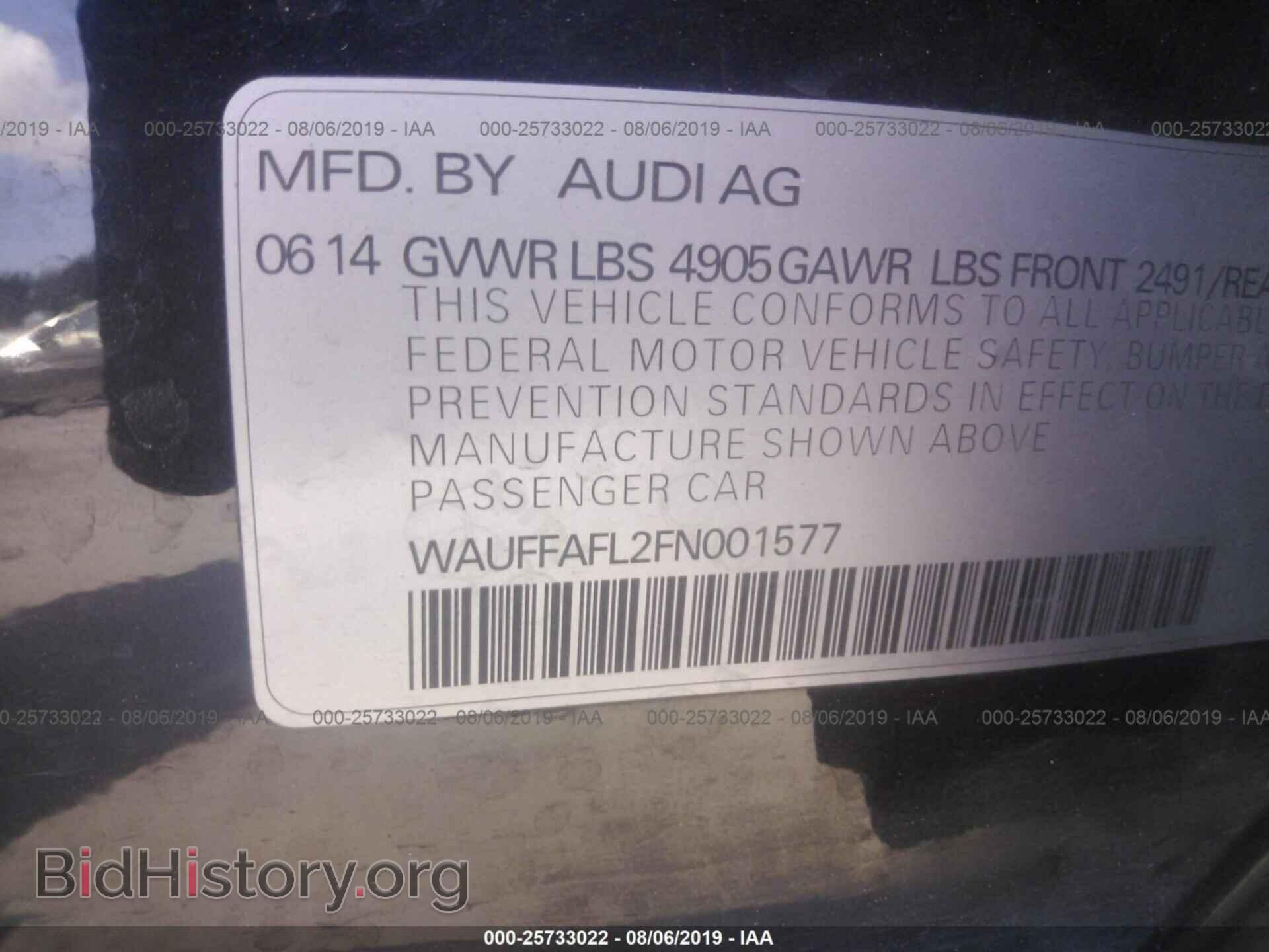 2015 AUDI A4 - VIN: WAUFFAFL2FN001577 - Photo 9