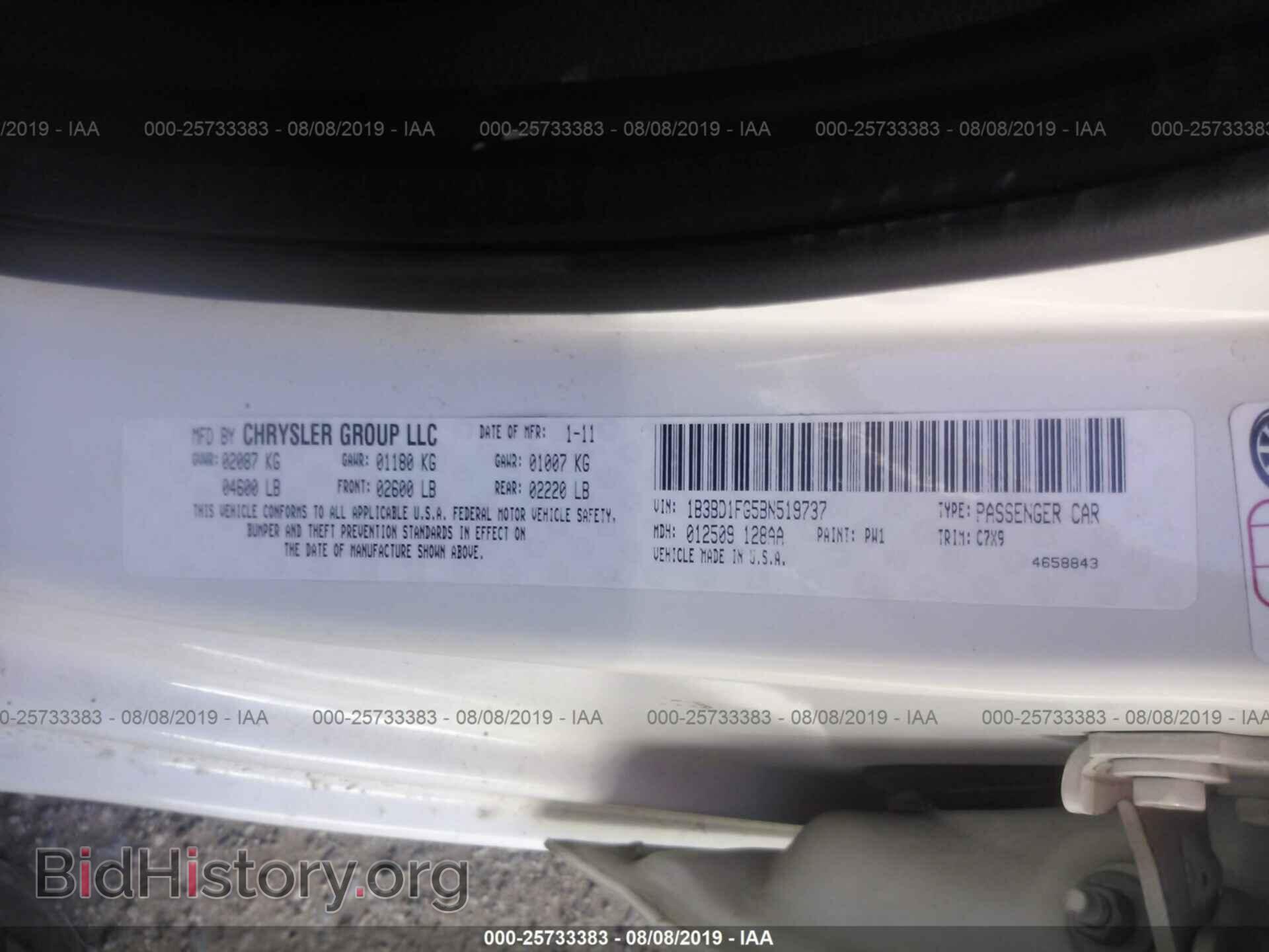 2011 DODGE AVENGER - VIN: 1B3BD1FG5BN519737 - Фото 9