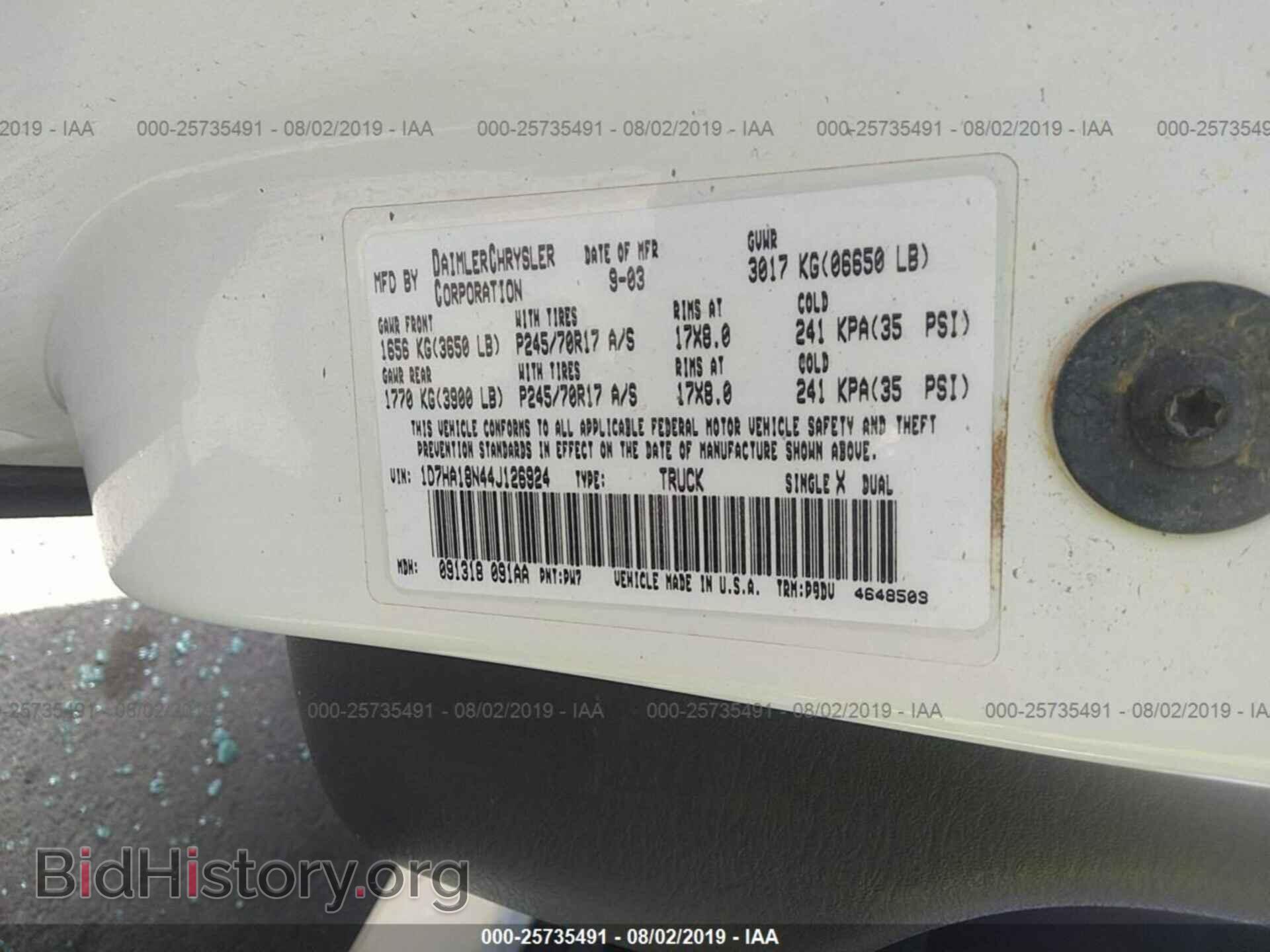 2004 DODGE RAM 1500 - VIN: 1D7HA18N44J126924 - Фото 9