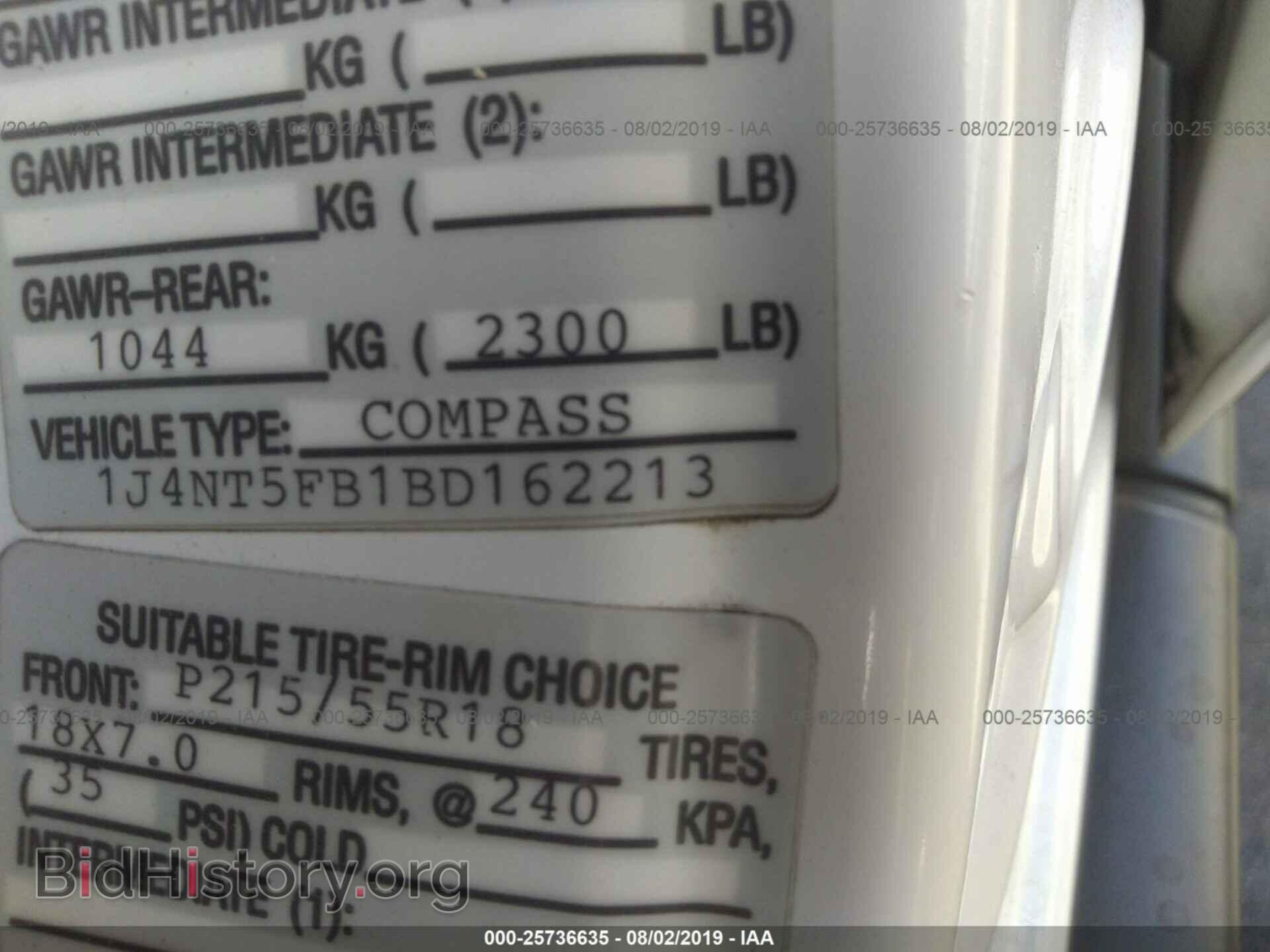 2011 JEEP COMPASS - VIN: 1J4NT5FB1BD162213 - Photo 9