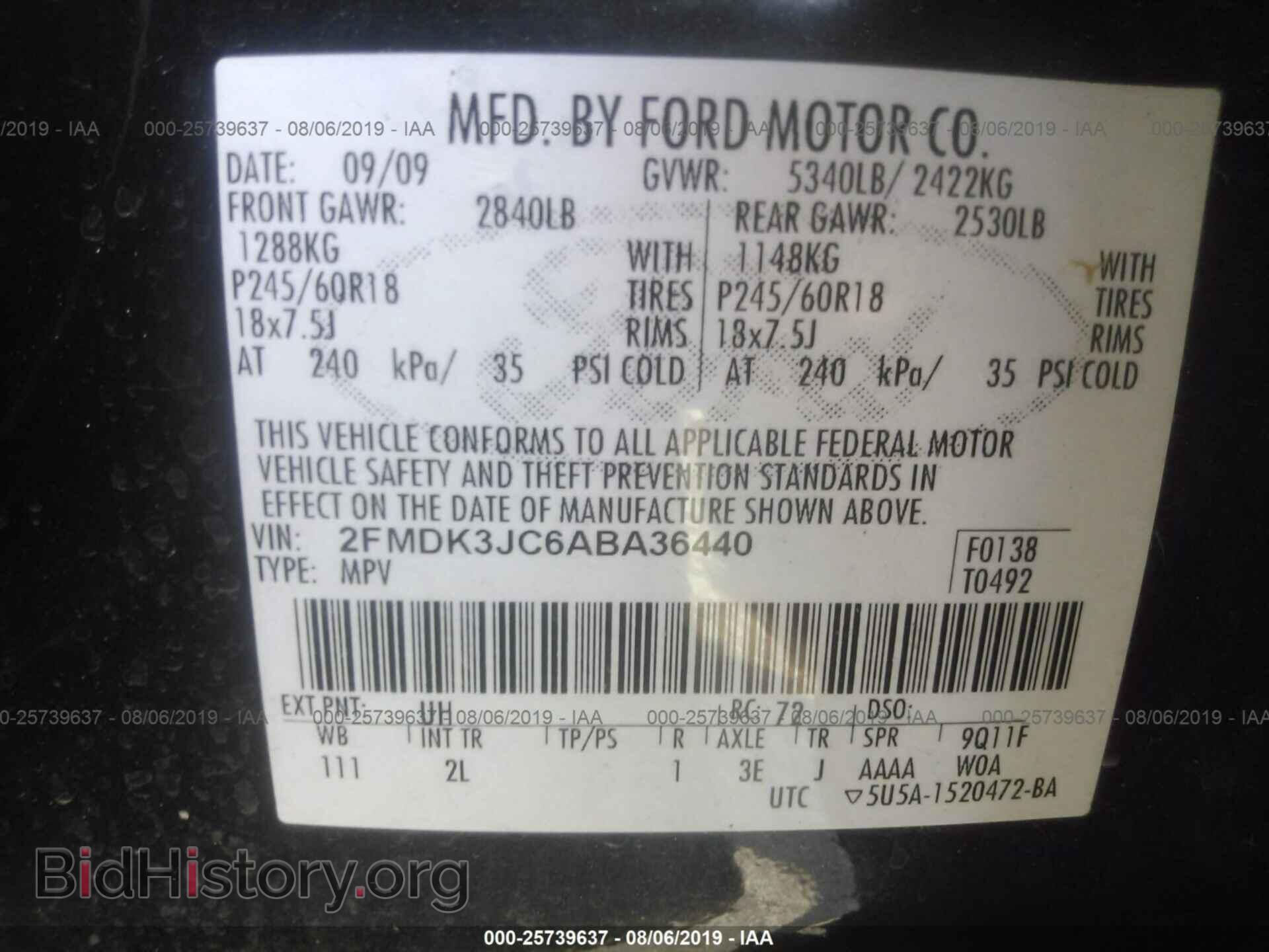 2010 FORD EDGE - VIN: 2FMDK3JC6ABA36440 - Photo 9