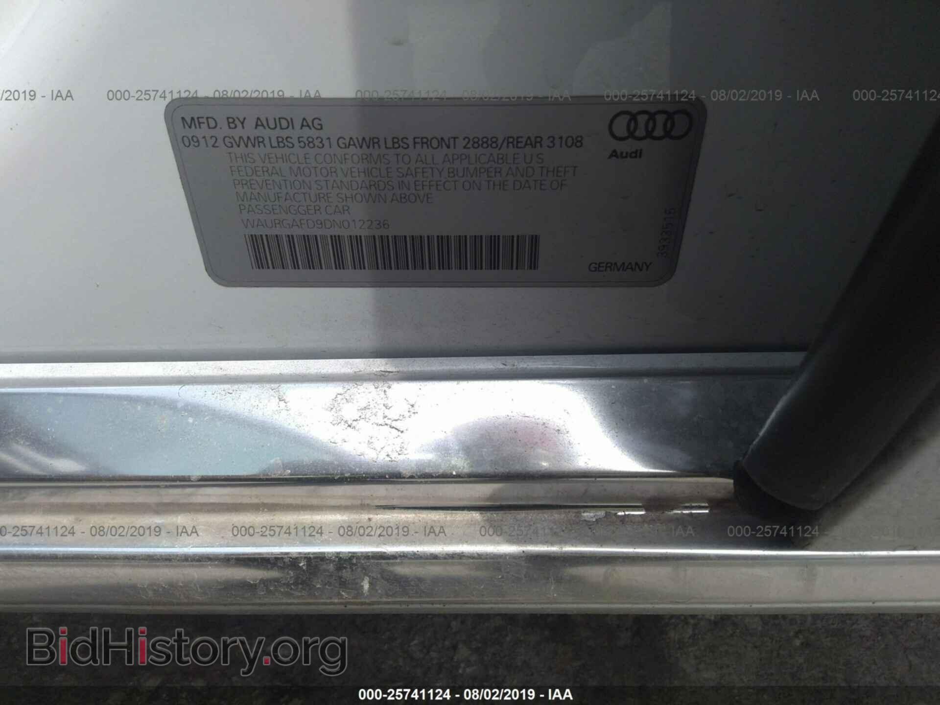 2013 AUDI A8 - VIN: WAURGAFD9DN012236 - Фото 9