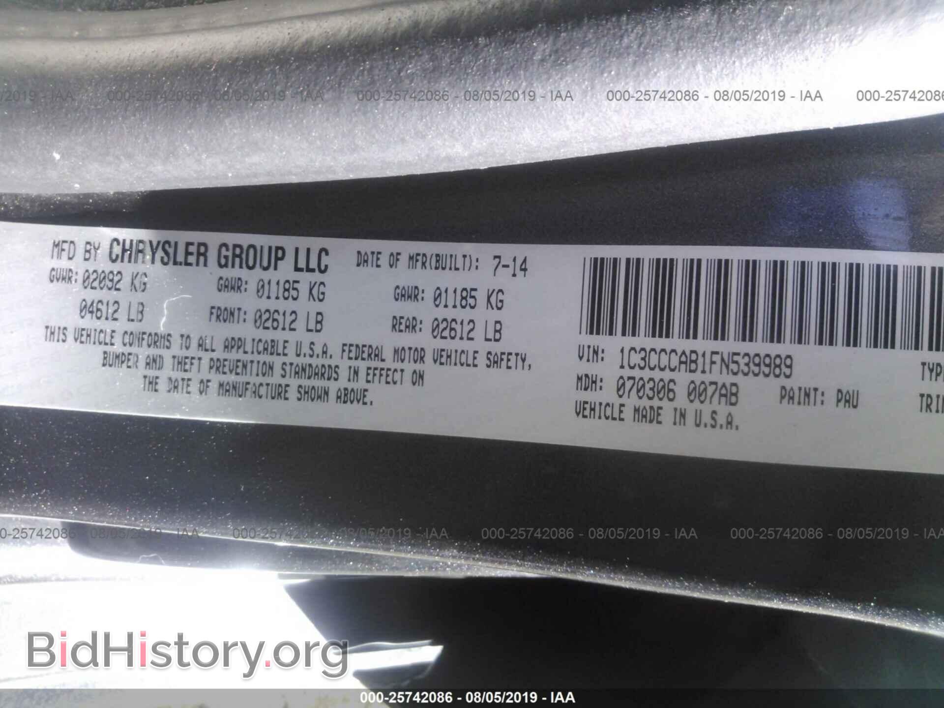 2015 CHRYSLER 200 - VIN: 1C3CCCAB1FN539989 - Photo 9