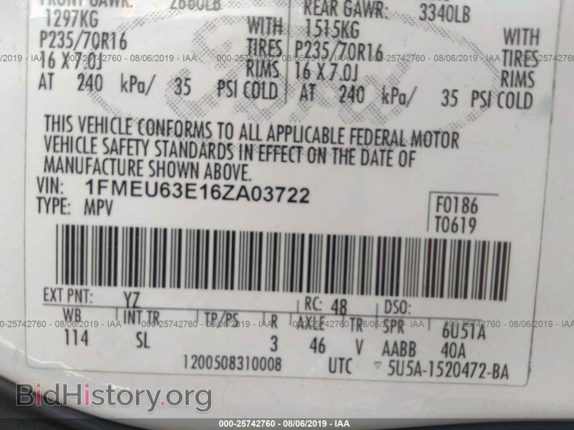 2006 FORD EXPLORER - VIN: 1FMEU63E16ZA03722 - Фото 9