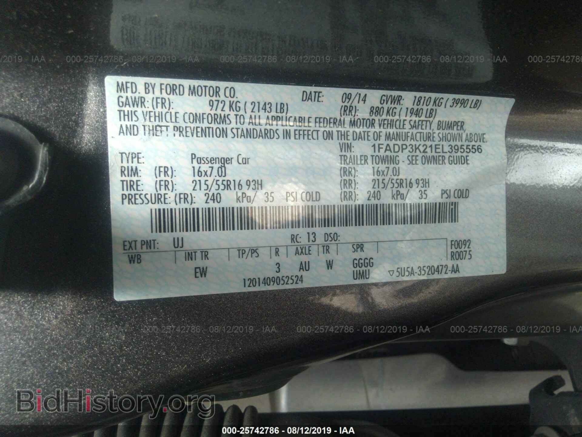 2014 FORD FOCUS - VIN: 1FADP3K21EL395556 - Photo 9