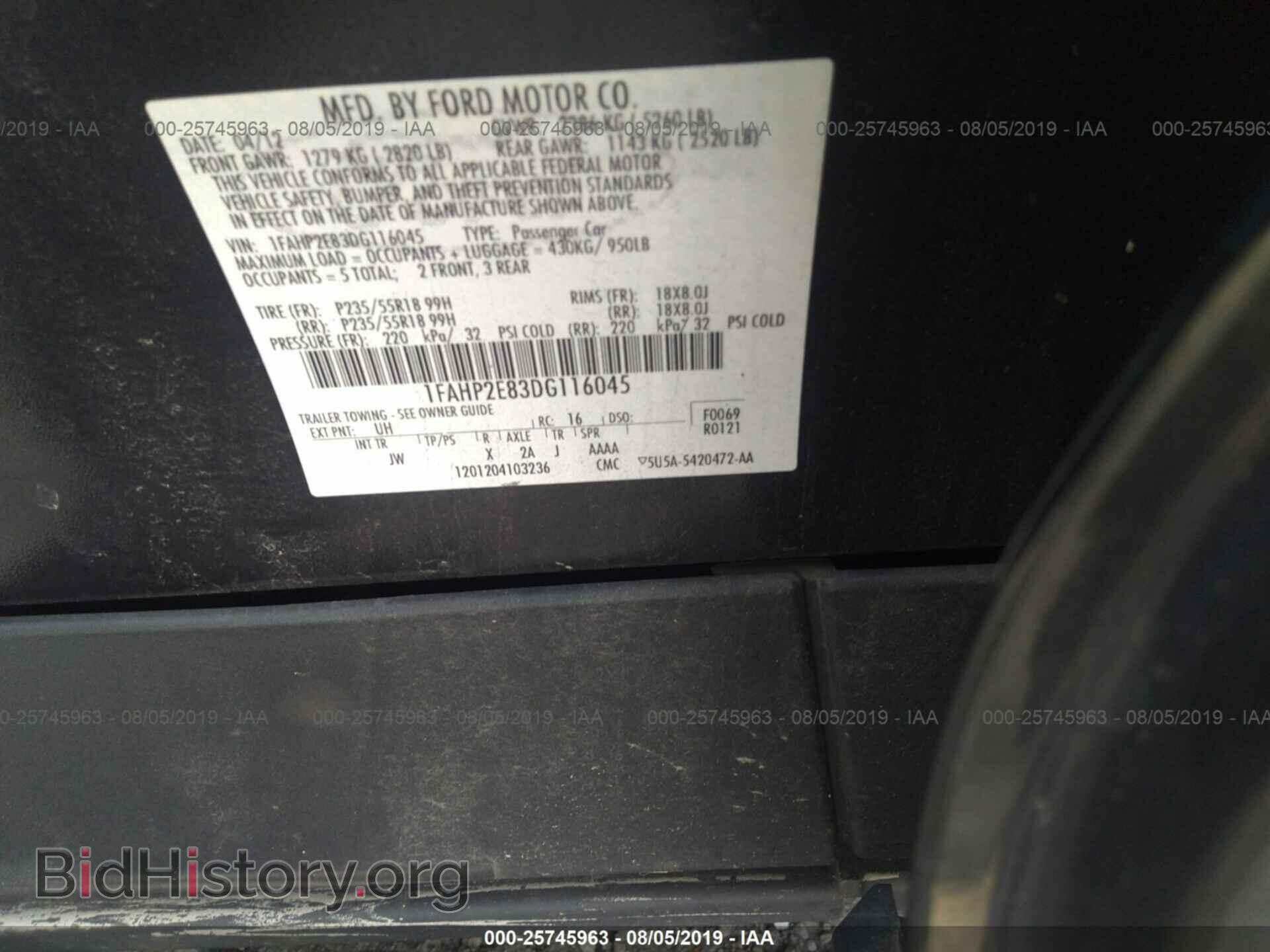 2013 FORD TAURUS - VIN: 1FAHP2E83DG116045 - Фото 9
