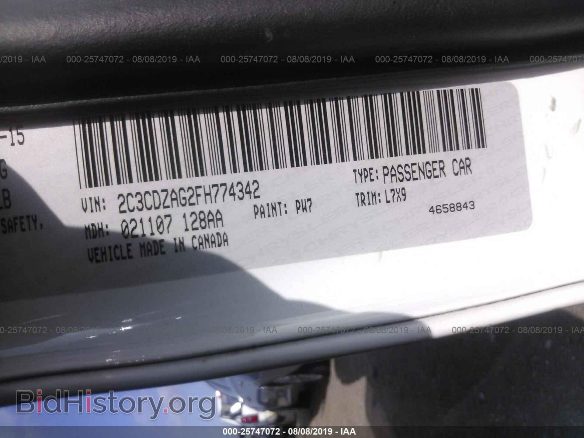 2015 DODGE CHALLENGER - VIN: 2C3CDZAG2FH774342 - Фото 9