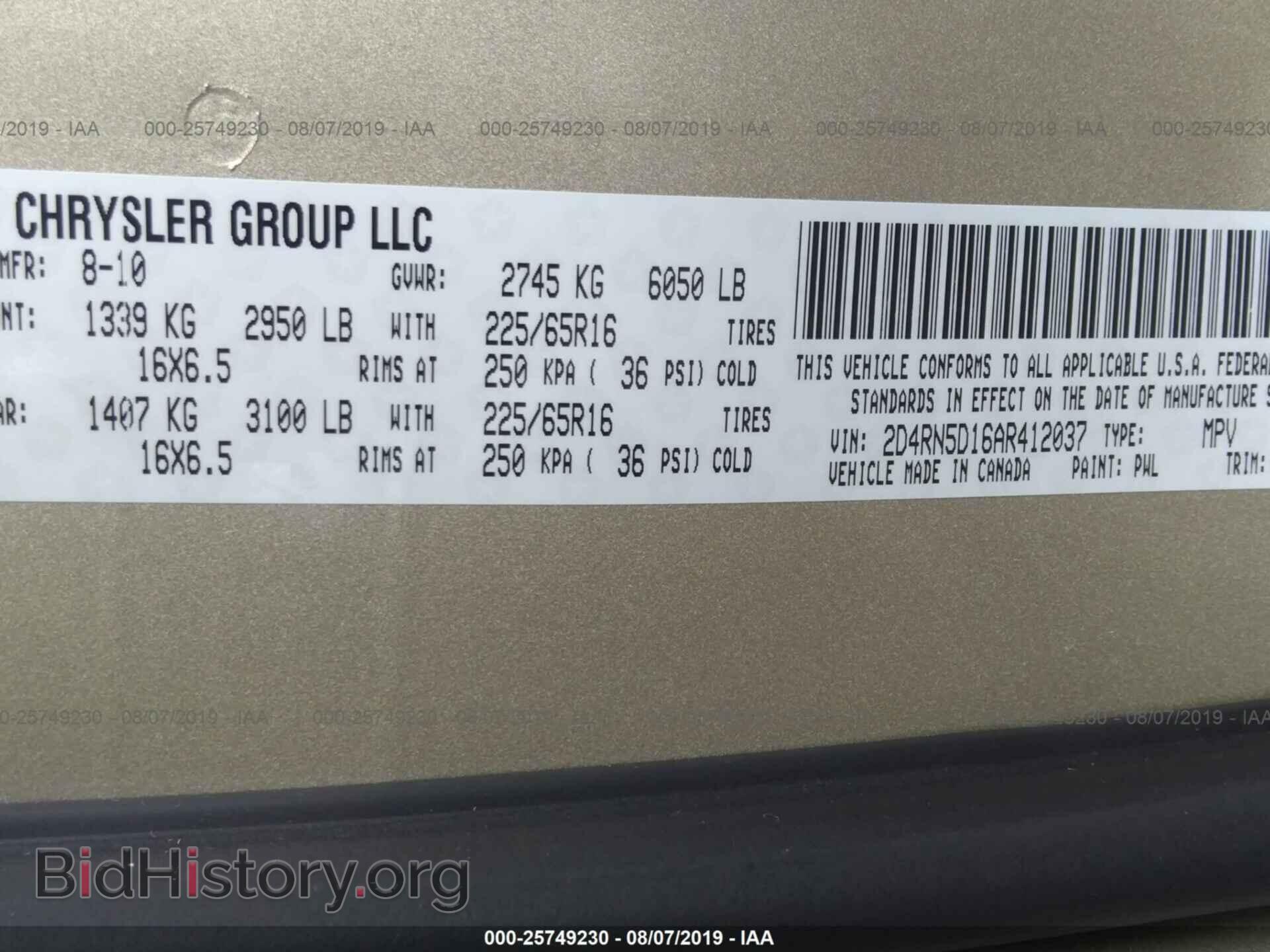 2010 DODGE GRAND CARAVAN - VIN: 2D4RN5D16AR412037 - Фото 9