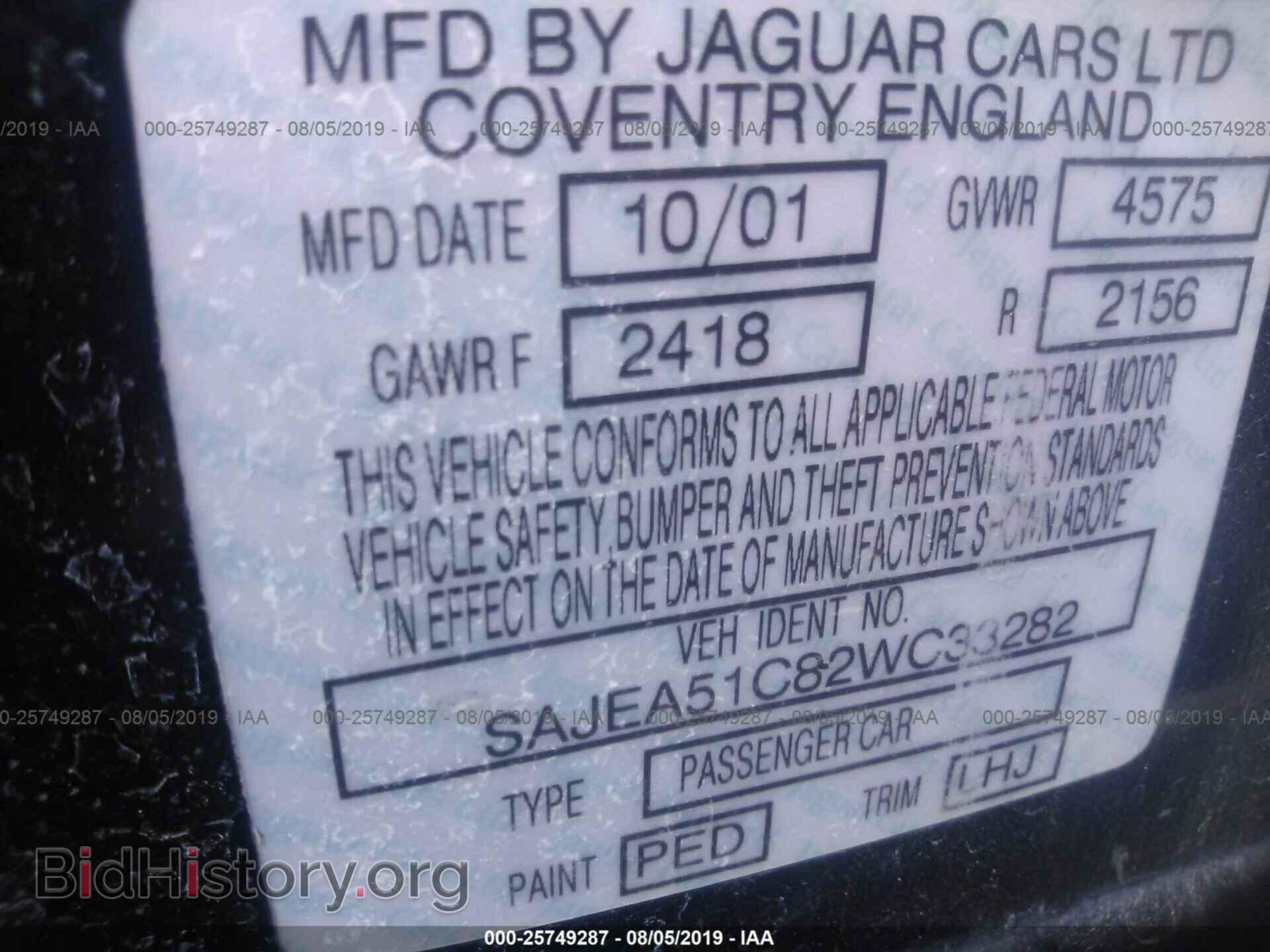 2002 JAGUAR X-TYPE - VIN: SAJEA51C82WC33282 - Фото 9
