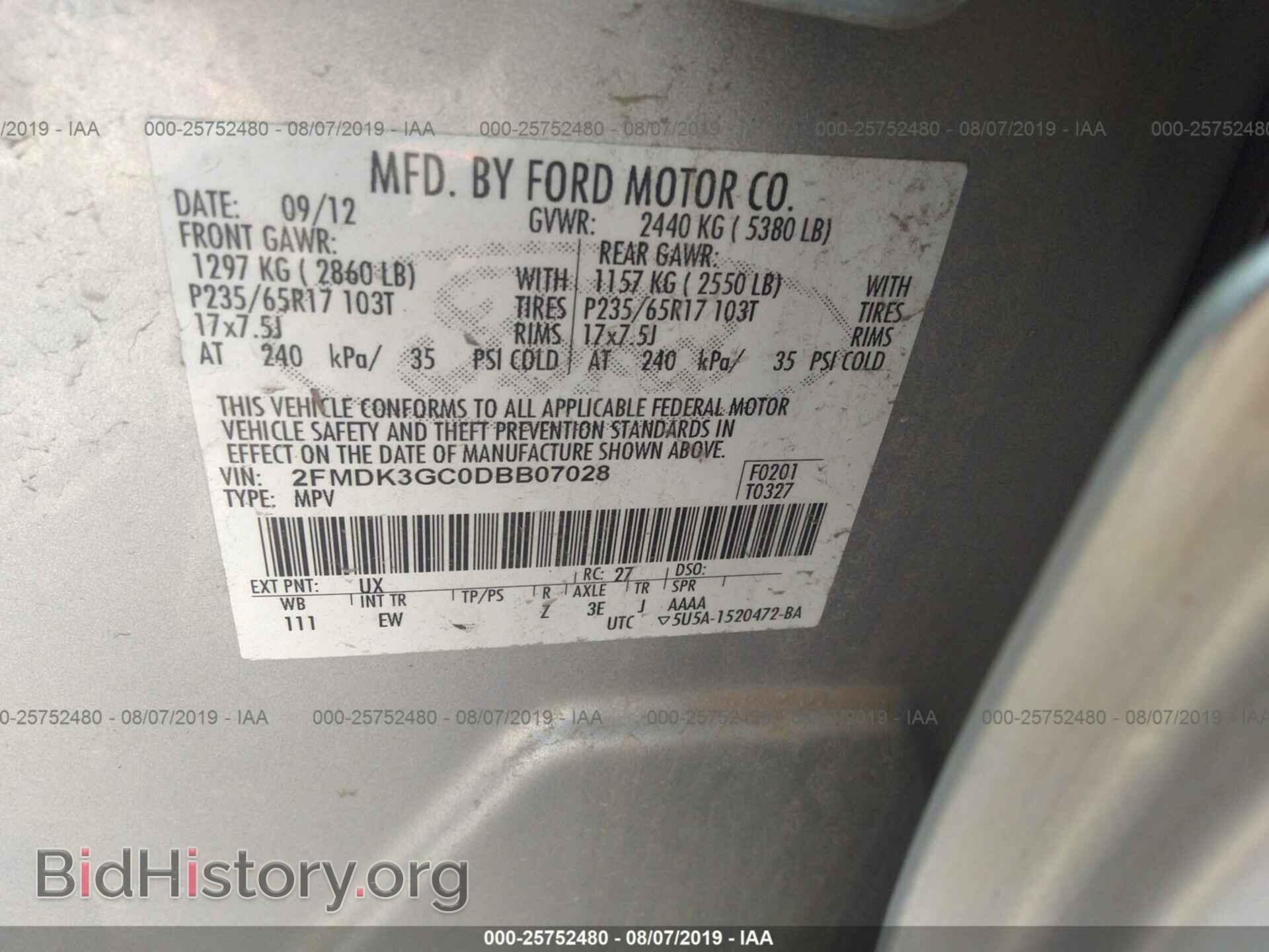 2013 FORD EDGE - VIN: 2FMDK3GC0DBB07028 - Photo 9