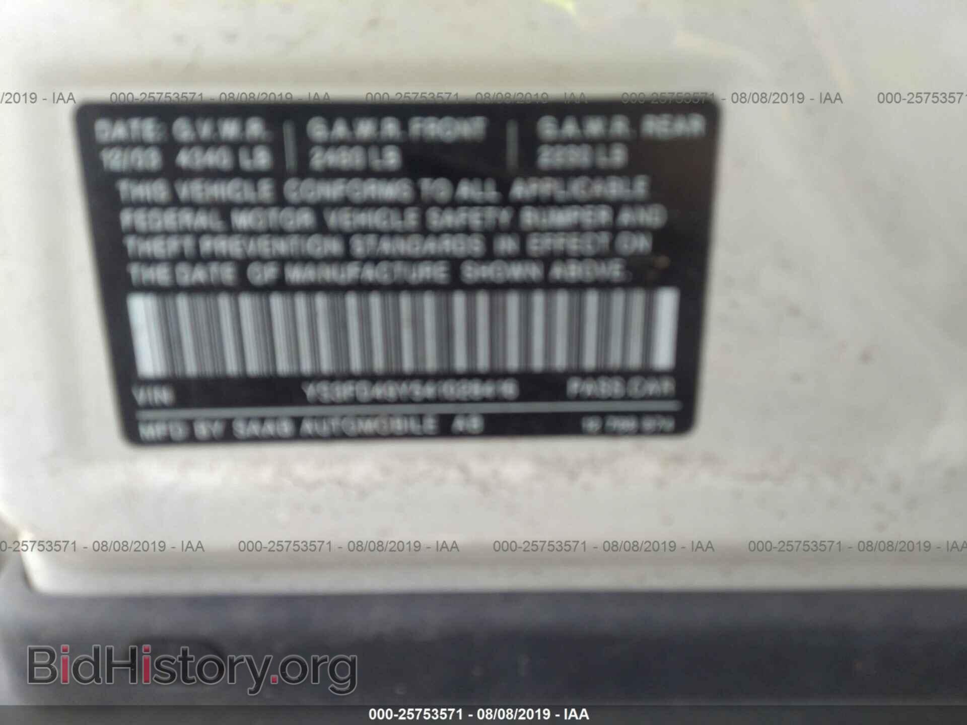 2004 SAAB 9-3 - VIN: YS3FD49Y541028416 - Фото 9