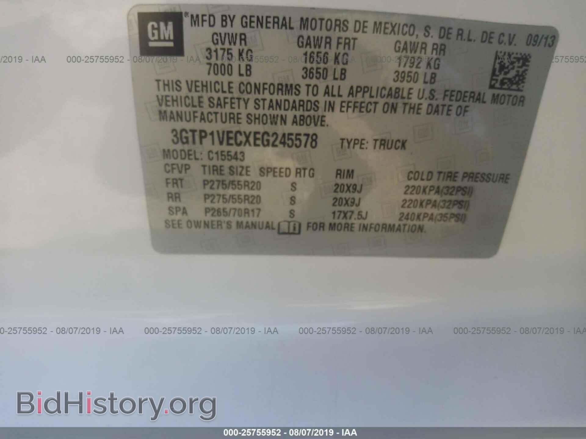 2014 GMC SIERRA - VIN: 3GTP1VECXEG245578 - Photo 9