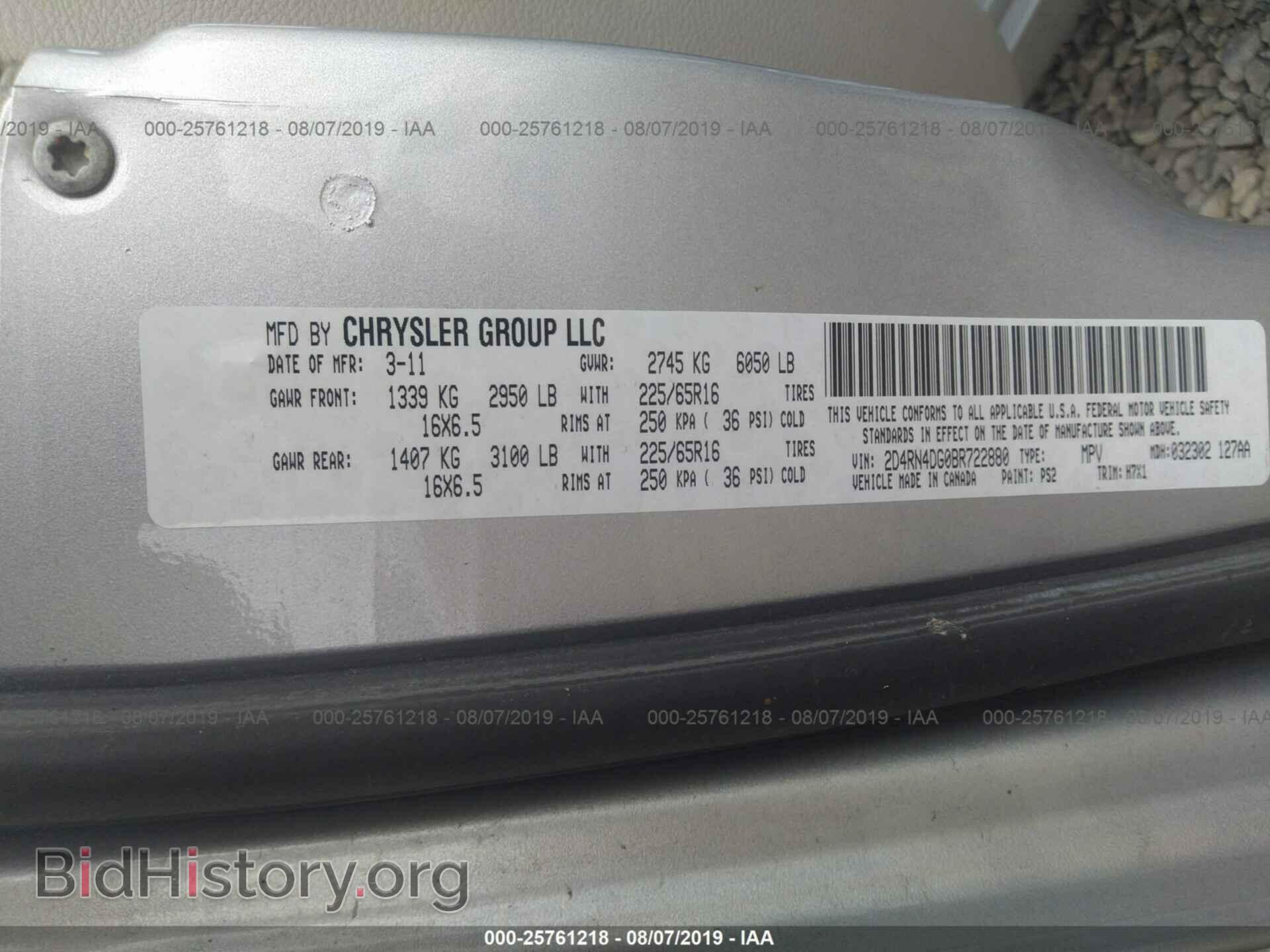 2011 DODGE GRAND CARAVAN - VIN: 2D4RN4DG0BR722880 - Фото 9