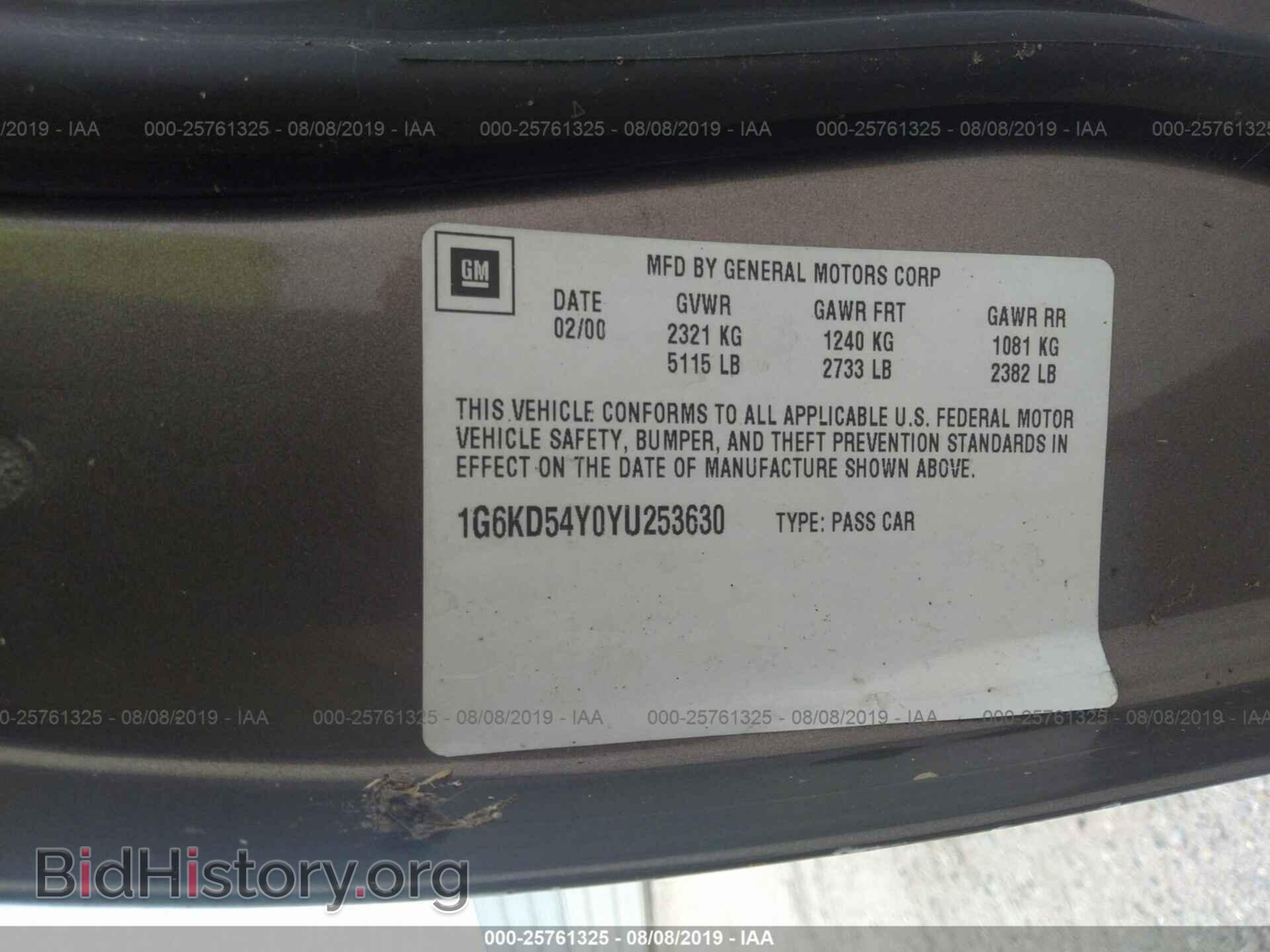2000 CADILLAC DEVILLE - VIN: 1G6KD54Y0YU253630 - Photo 9