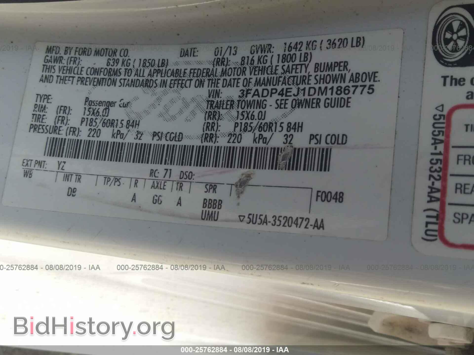 2013 FORD FIESTA - VIN: 3FADP4EJ1DM186775 - Фото 9