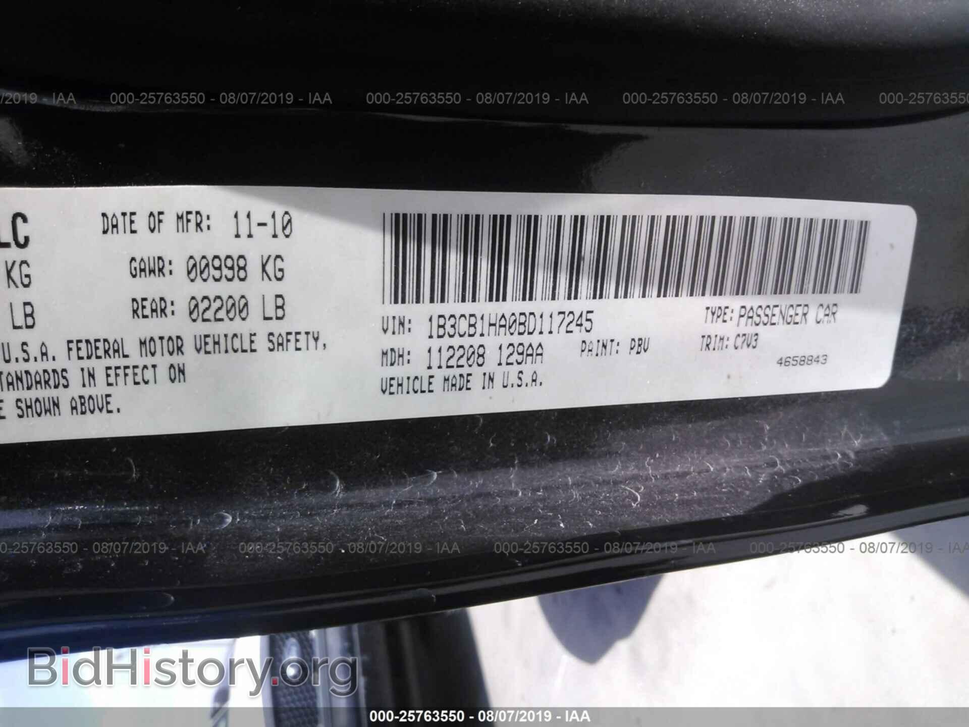 2011 DODGE CALIBER - VIN: 1B3CB1HA0BD117245 - Фото 9