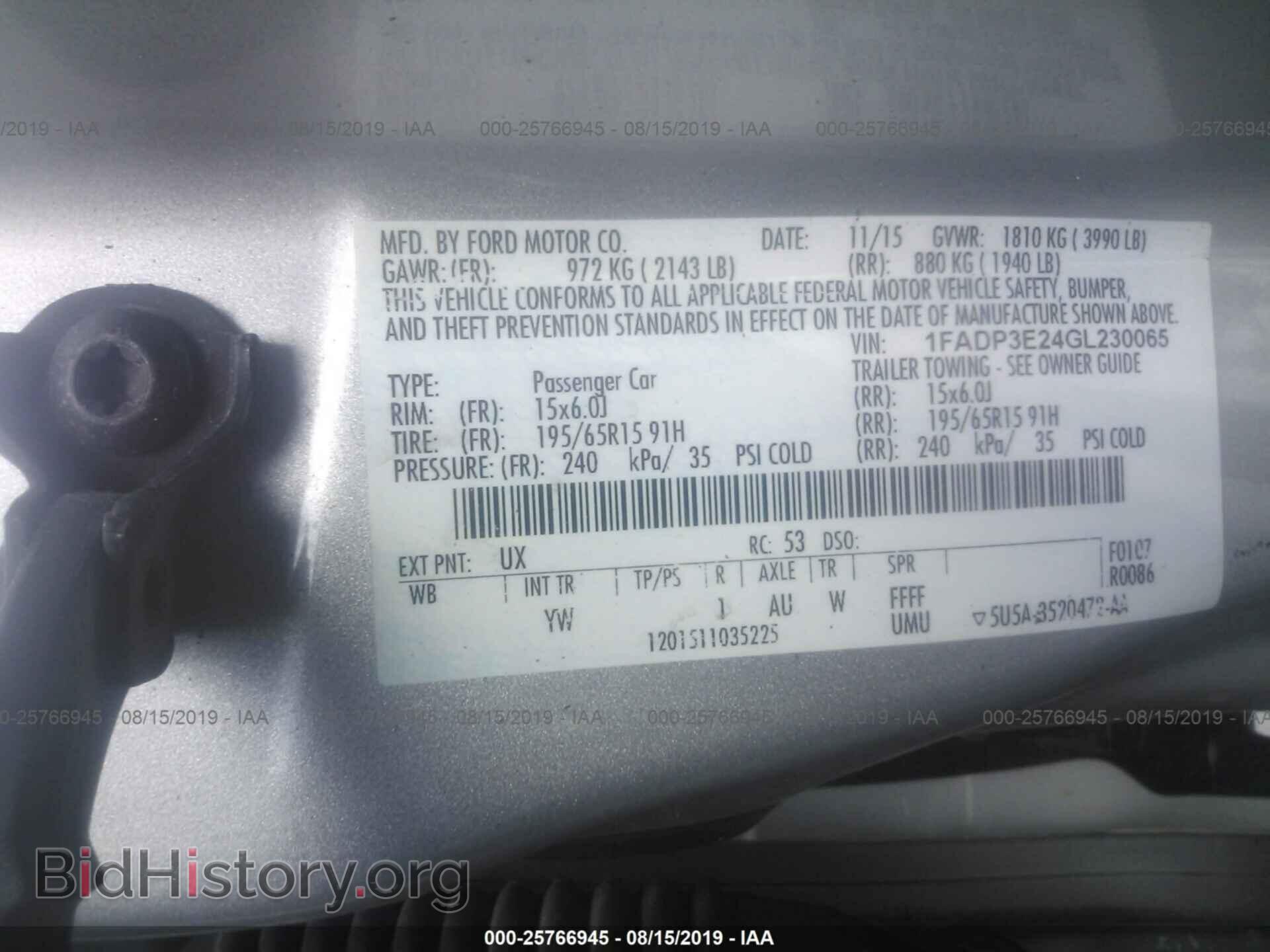 2016 FORD FOCUS - VIN: 1FADP3E24GL230065 - Фото 9