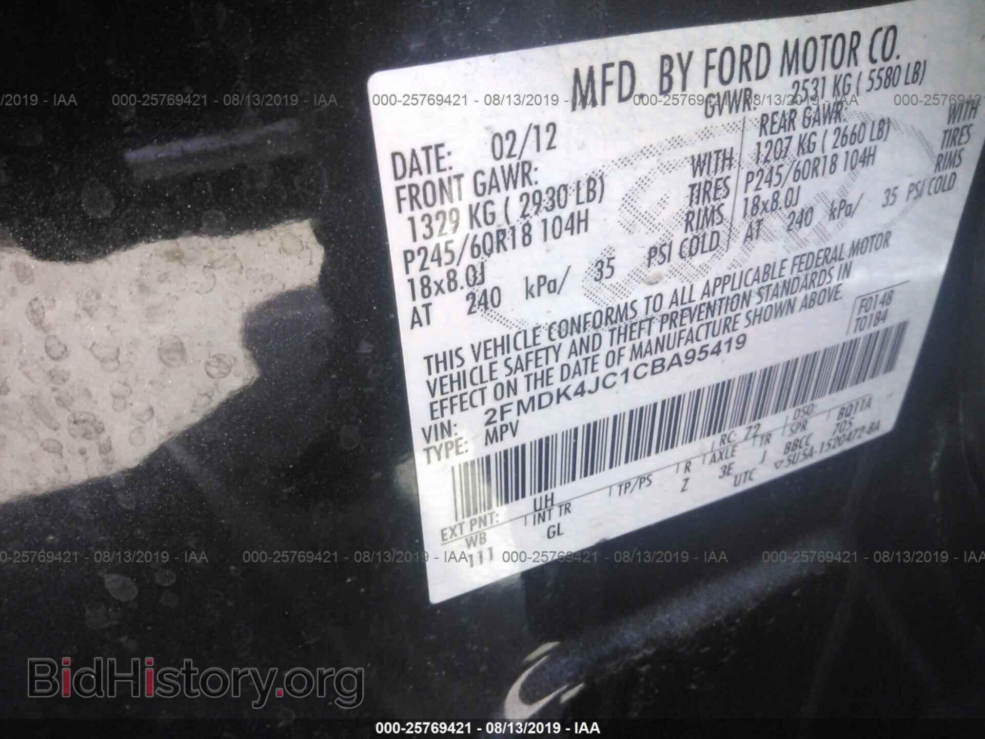 2012 Ford Edge - VIN: 2FMDK4JC1CBA95419 - Фото 9