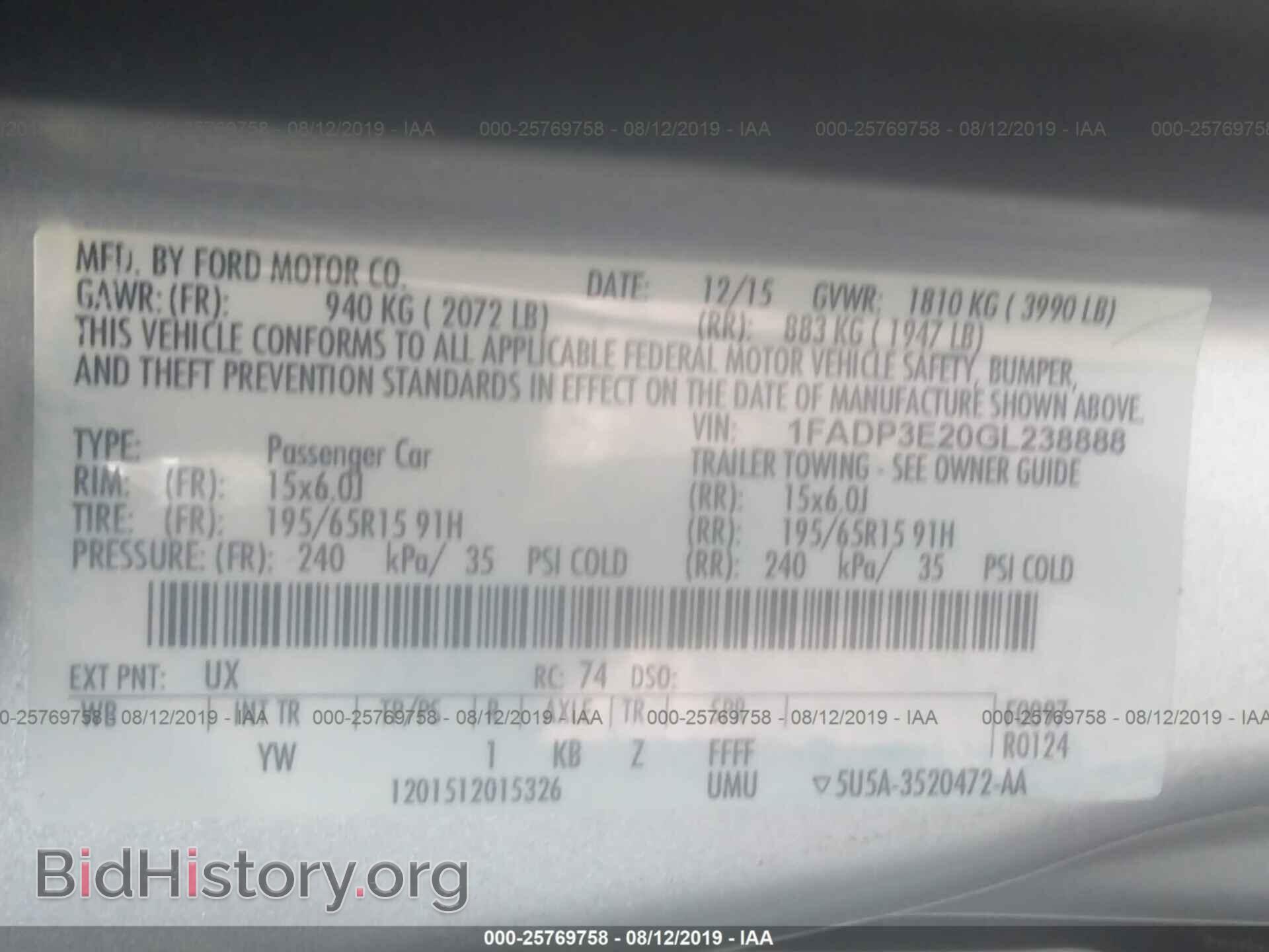 2016 FORD FOCUS - VIN: 1FADP3E20GL238888 - Photo 9