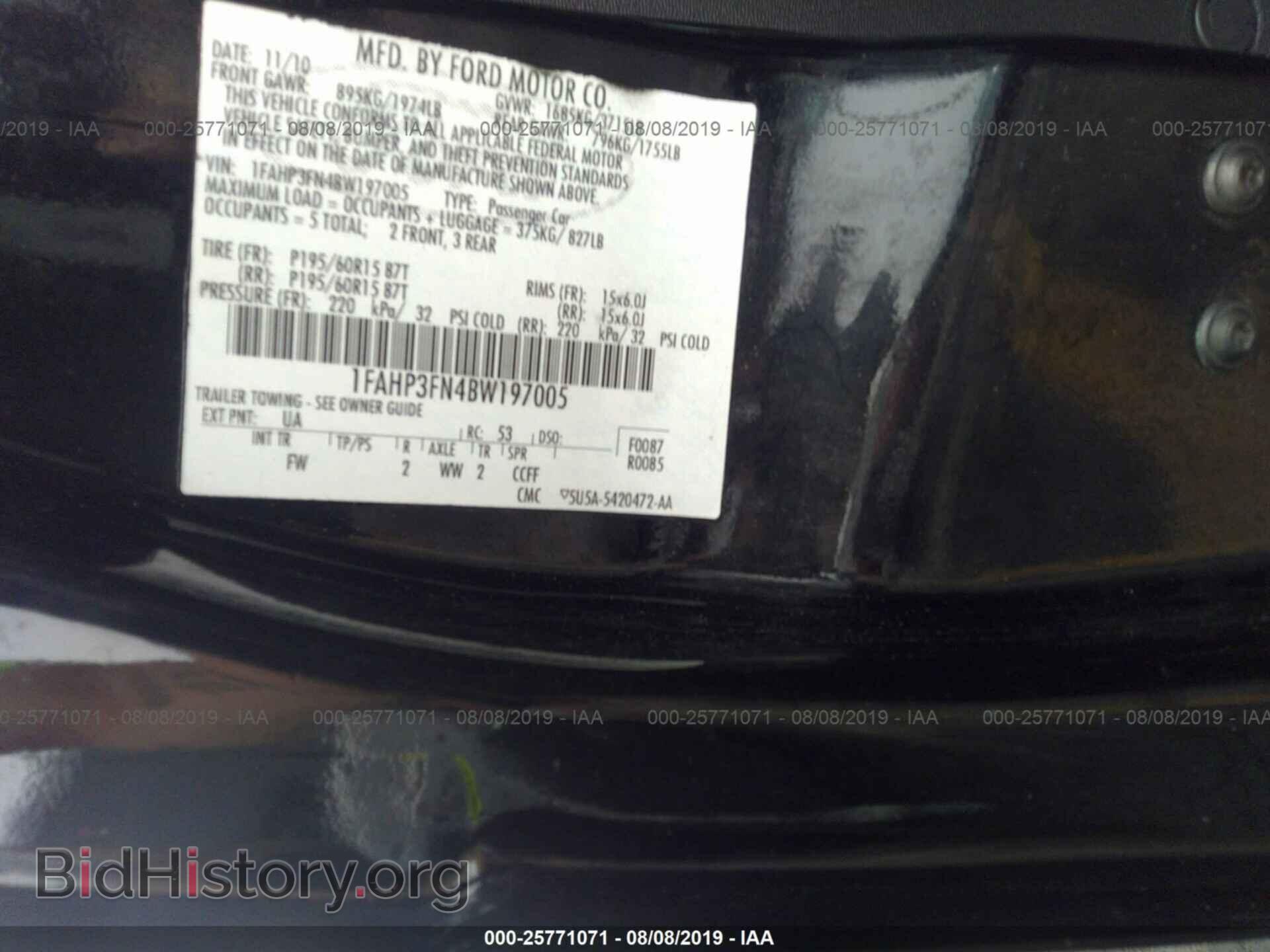 2011 FORD FOCUS - VIN: 1FAHP3FN4BW197005 - Фото 9