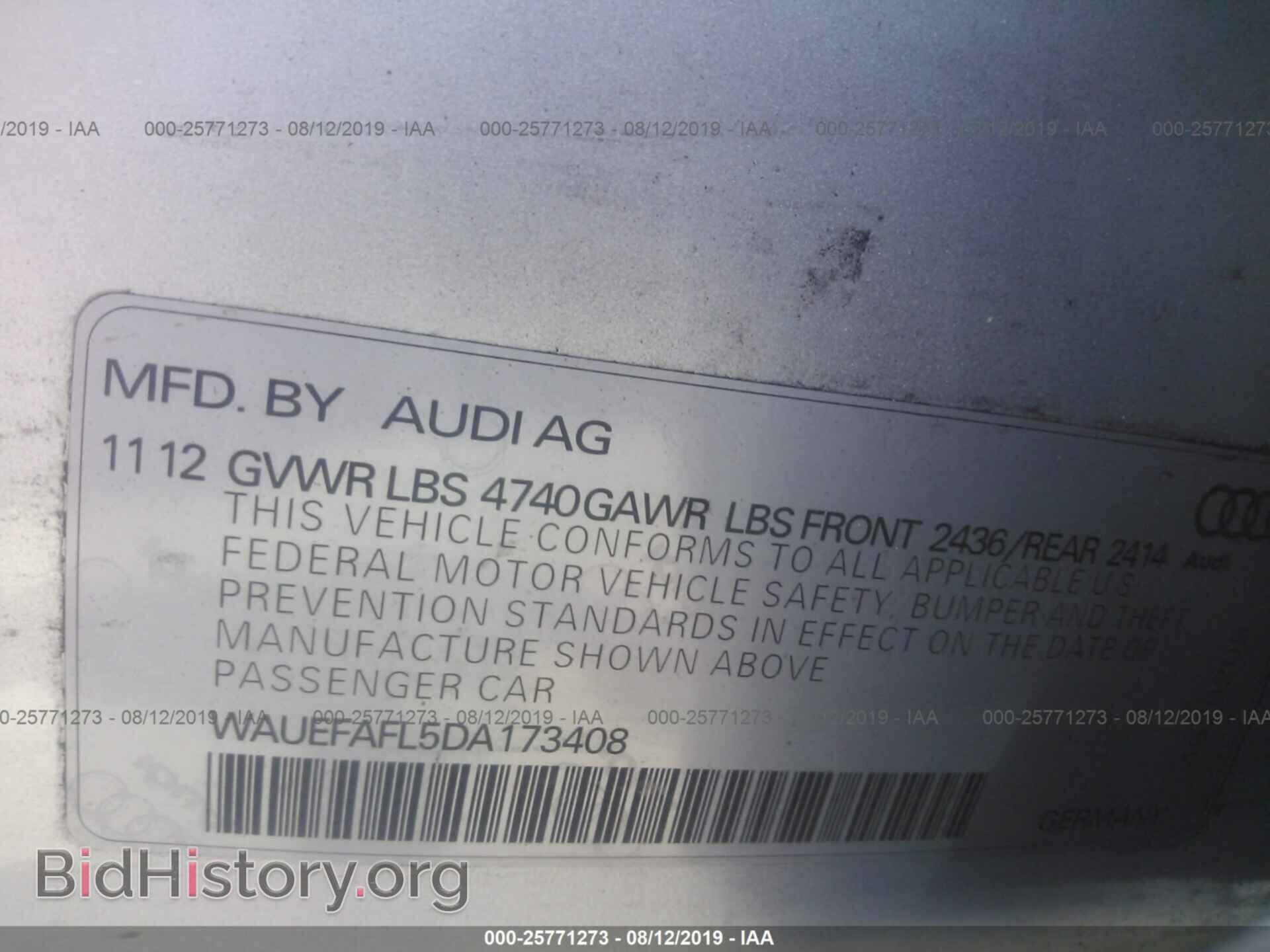 2013 AUDI A4 - VIN: WAUEFAFL5DA173408 - Photo 9