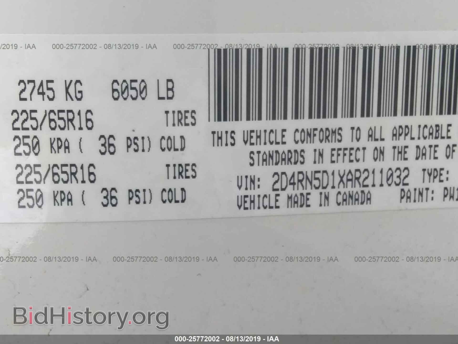 2010 DODGE GRAND CARAVAN - VIN: 2D4RN5D1XAR211032 - Фото 9