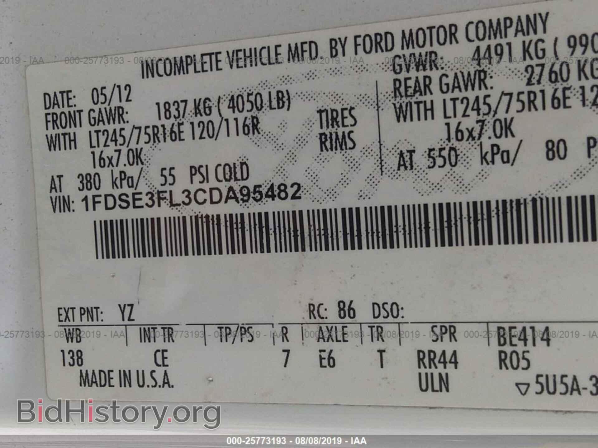 2012 FORD ECONOLINE - VIN: 1FDSE3FL3CDA95482 - Photo 9