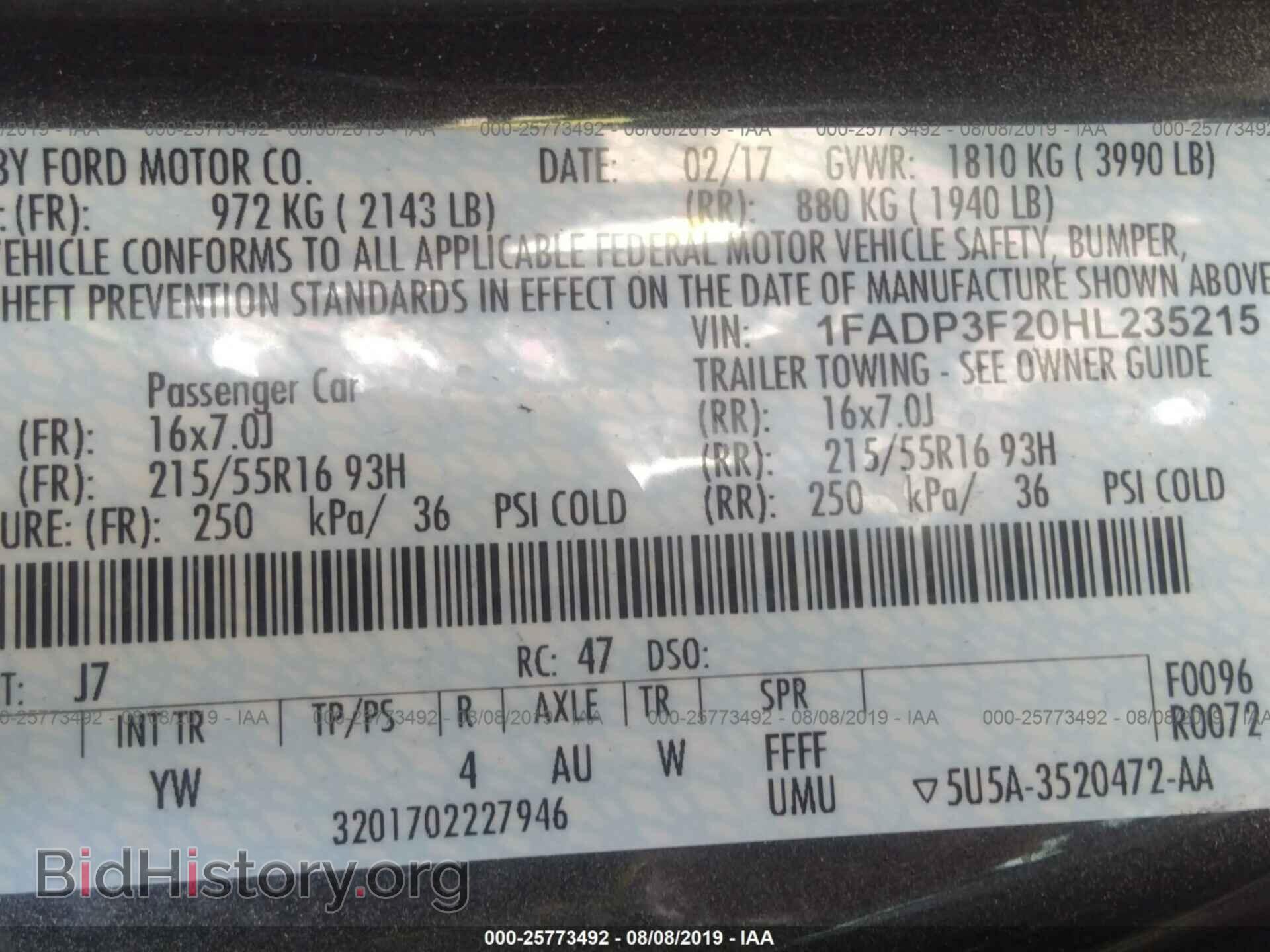 2017 FORD FOCUS - VIN: 1FADP3F20HL235215 - Photo 9