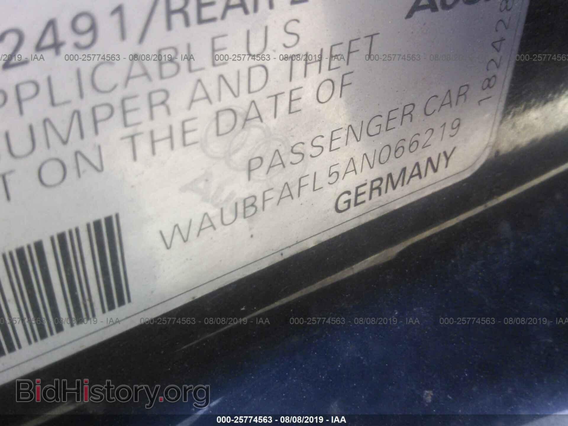 2010 AUDI A4 - VIN: WAUBFAFL5AN066219 - Фото 9