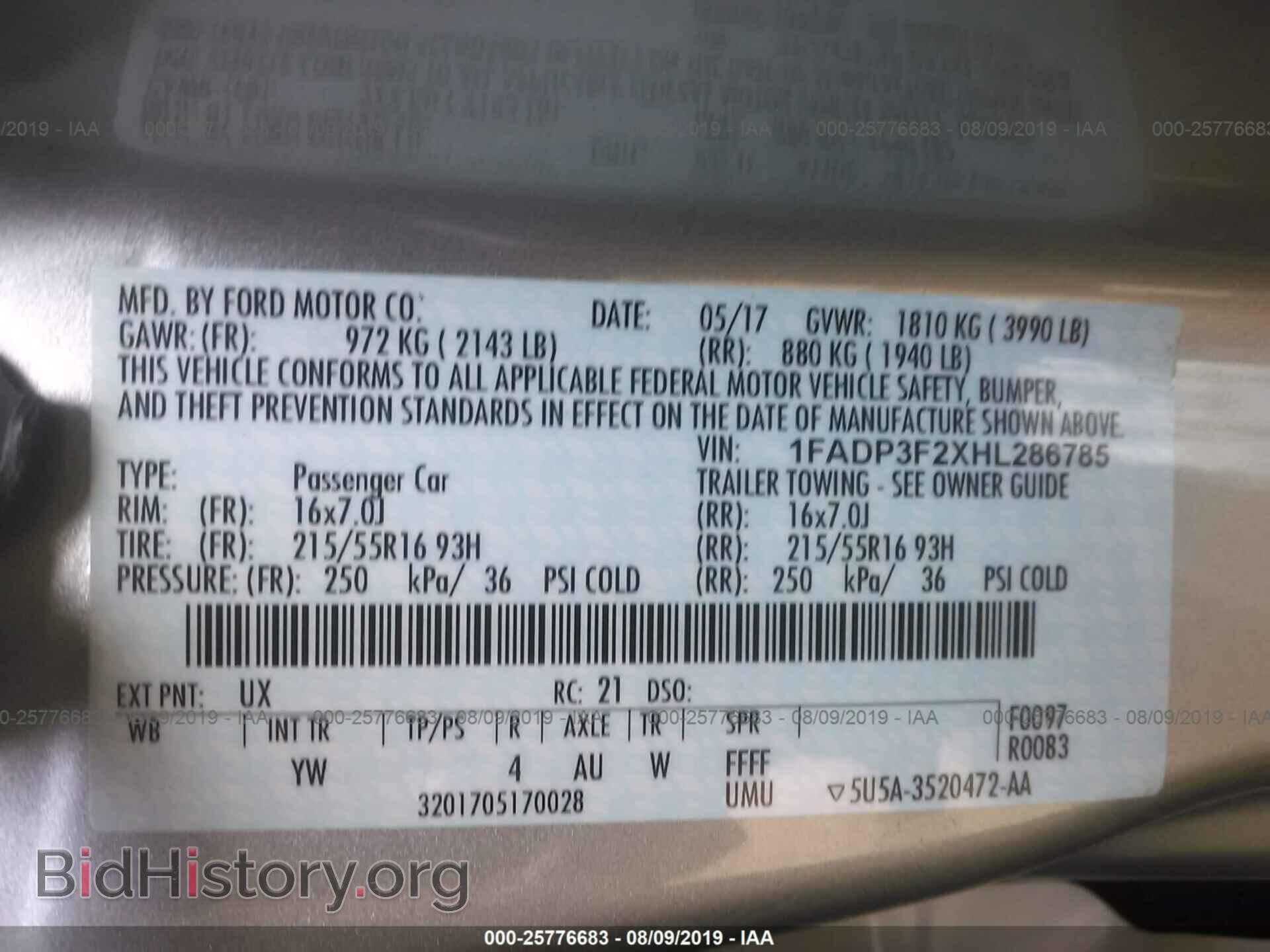 2017 FORD FOCUS - VIN: 1FADP3F2XHL286785 - Photo 9