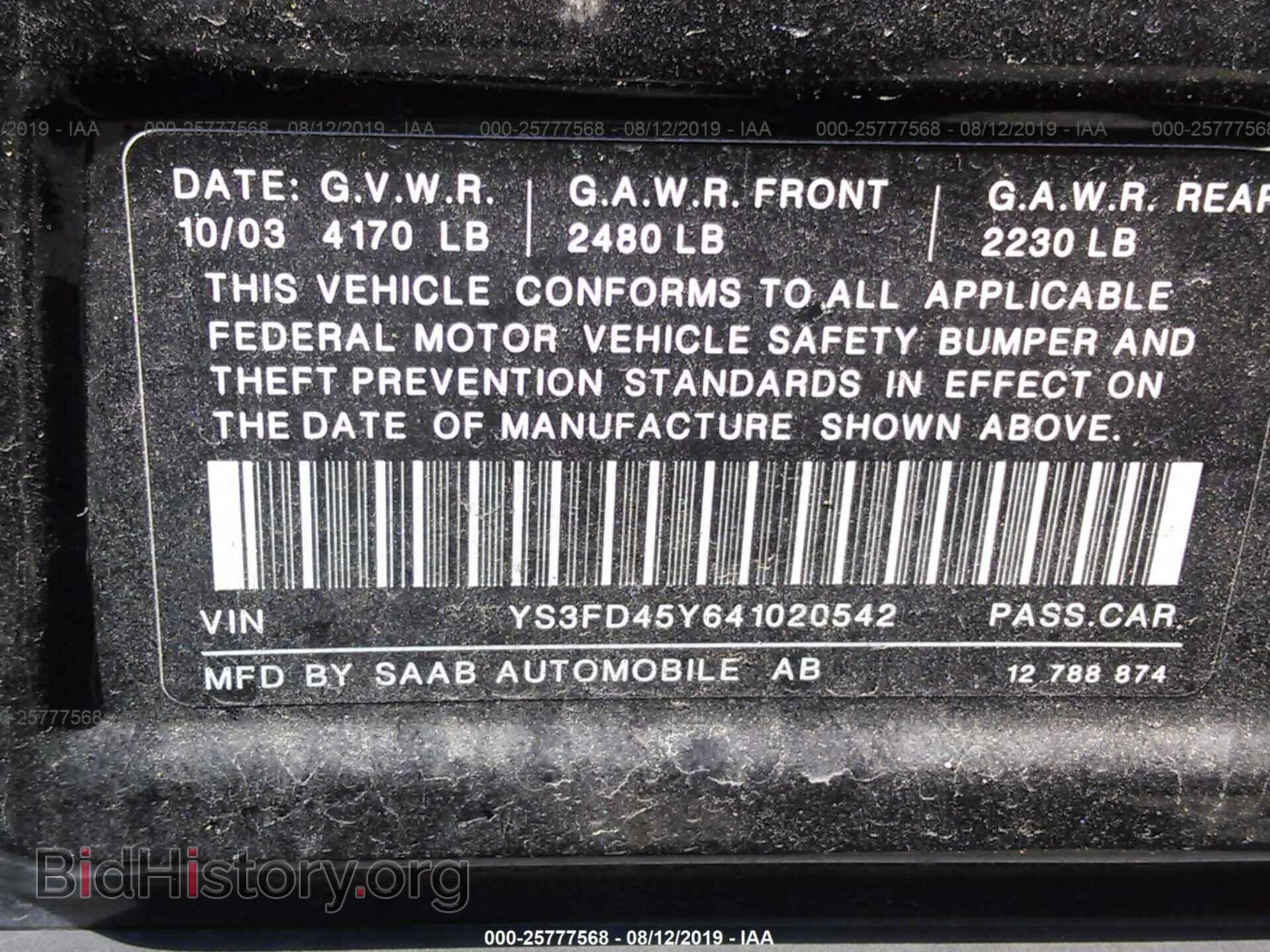 2004 SAAB 9-3 - VIN: YS3FD45Y641020542 - Photo 9