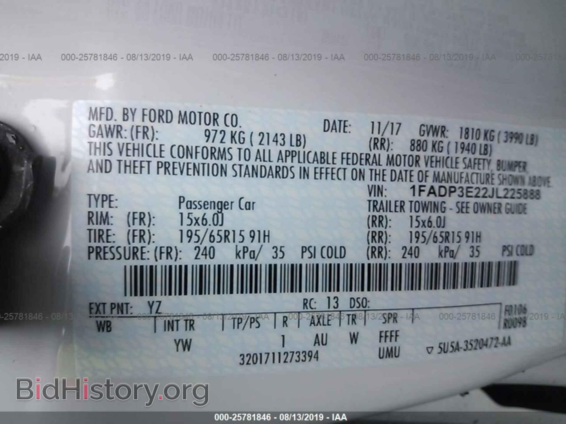 2018 FORD FOCUS - VIN: 1FADP3E22JL225888 - Фото 9