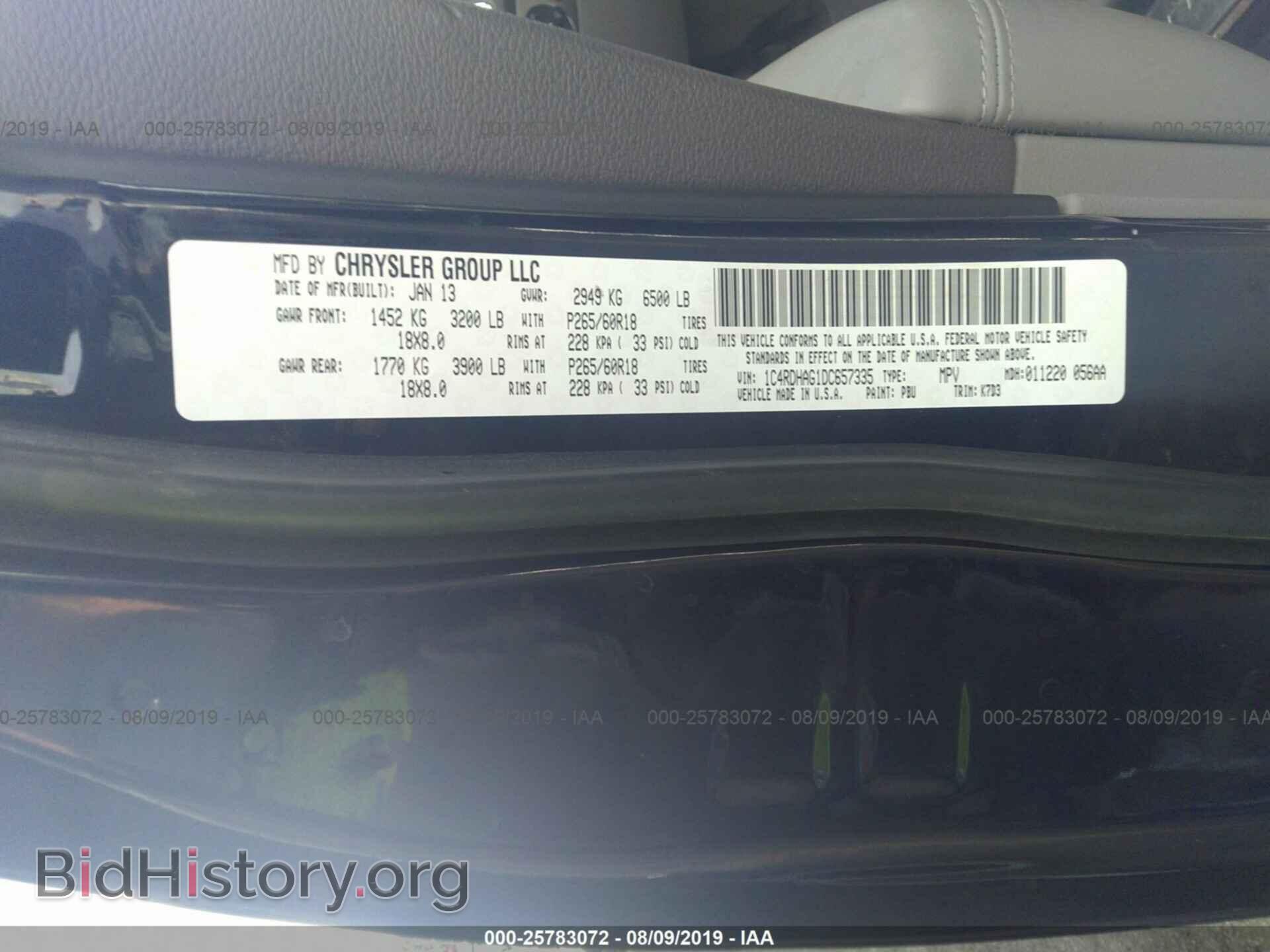 2013 DODGE DURANGO - VIN: 1C4RDHAG1DC657335 - Фото 9