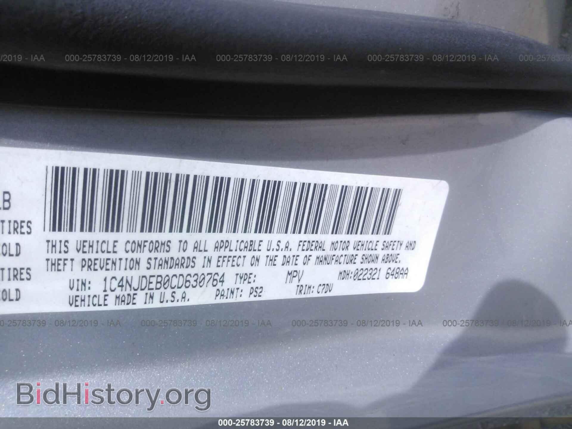 2012 JEEP COMPASS - VIN: 1C4NJDEB0CD630764 - Фото 9