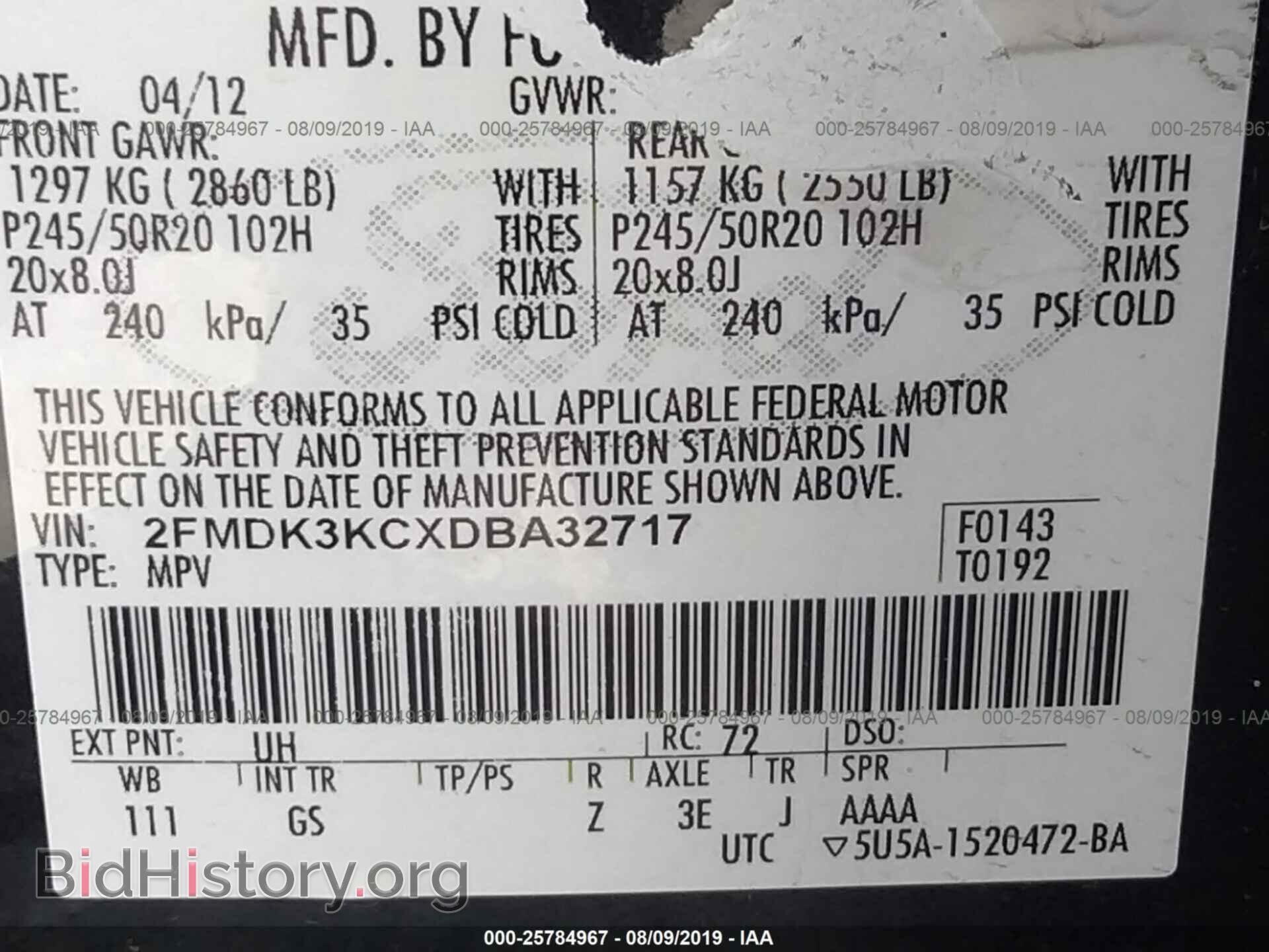 2013 FORD EDGE - VIN: 2FMDK3KCXDBA32717 - Фото 9