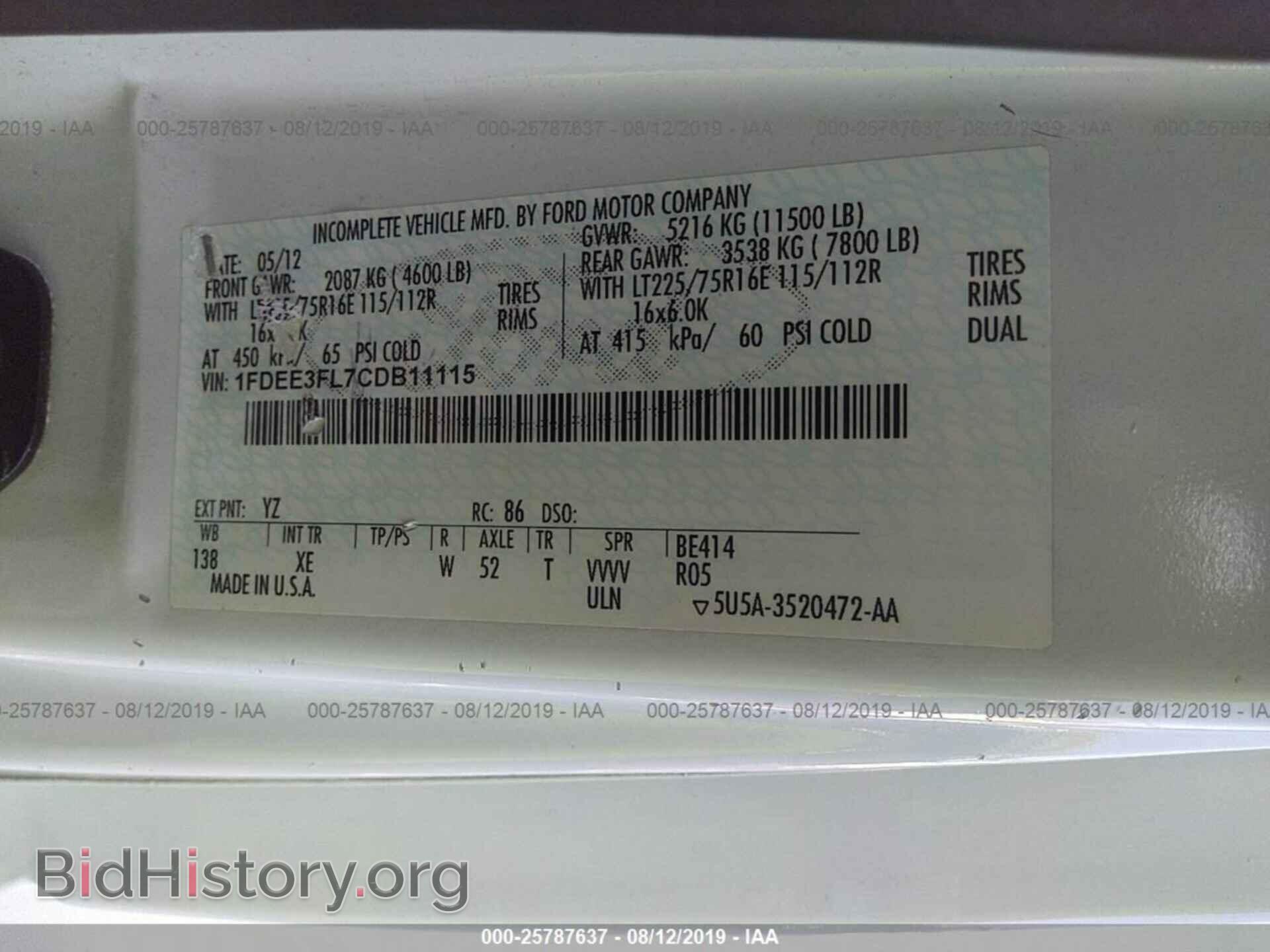 2012 FORD ECONOLINE - VIN: 1FDEE3FL7CDB11115 - Photo 9