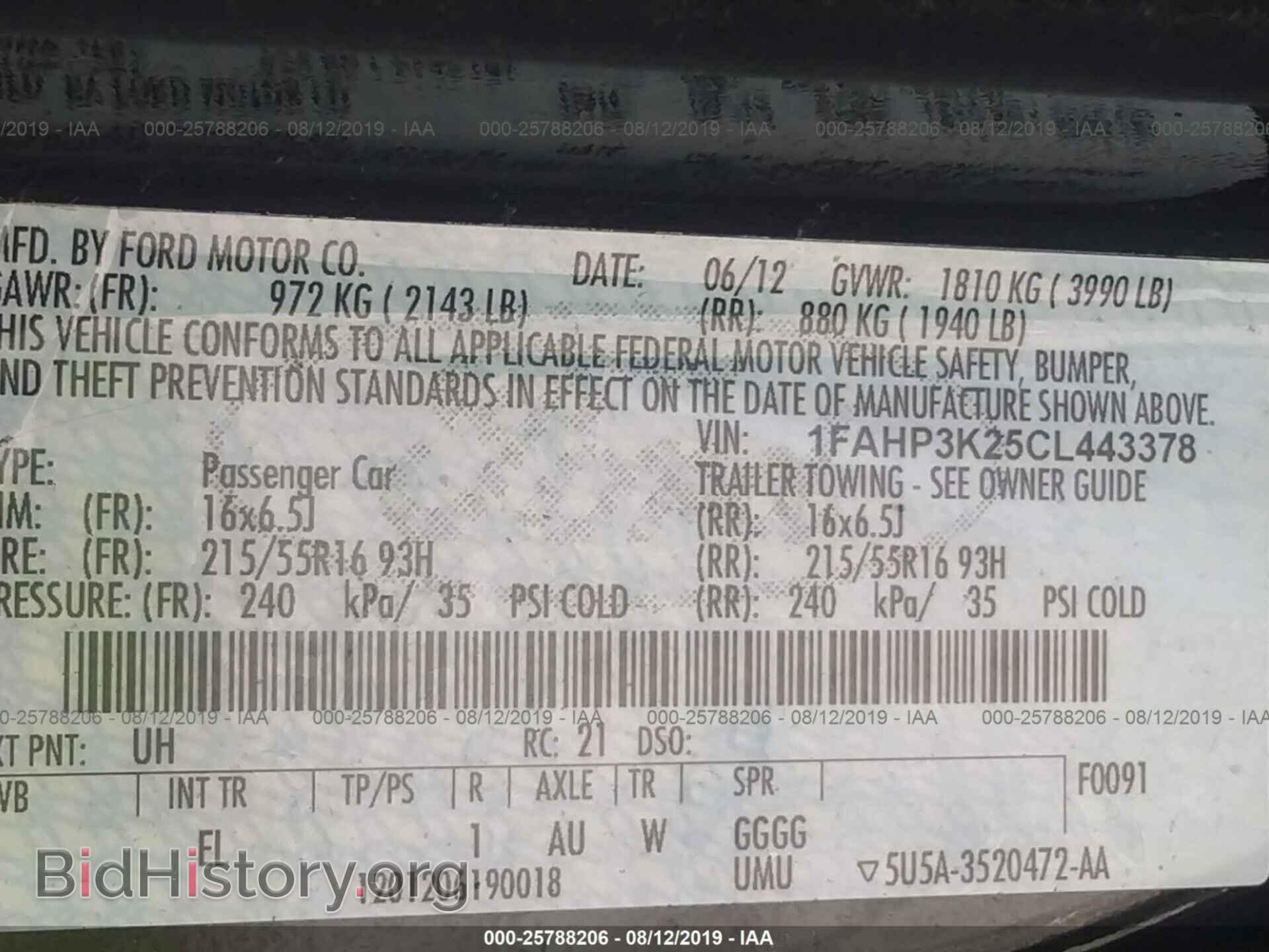 2012 FORD FOCUS - VIN: 1FAHP3K25CL443378 - Photo 9