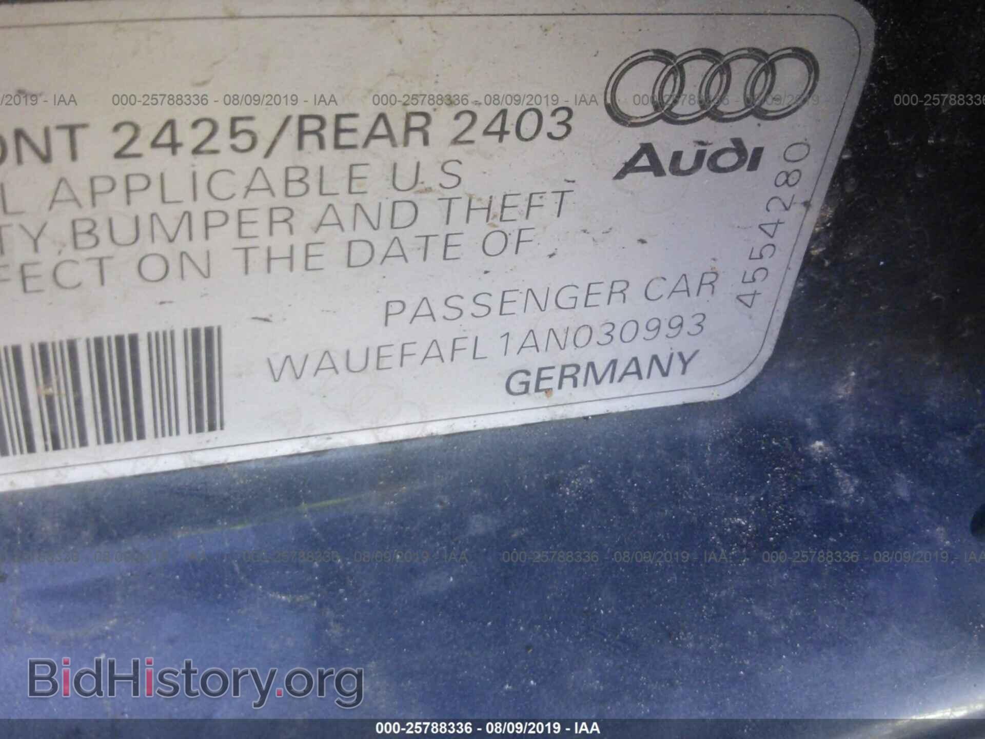 2010 AUDI A4 - VIN: WAUEFAFL1AN030993 - Фото 9