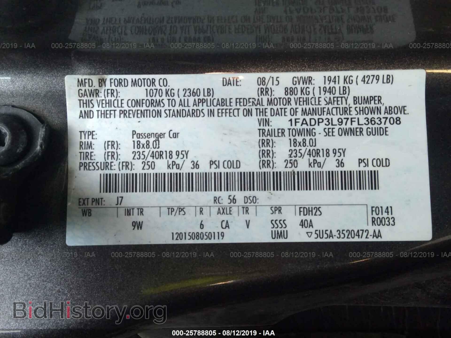 2015 FORD FOCUS - VIN: 1FADP3L97FL363708 - Фото 9