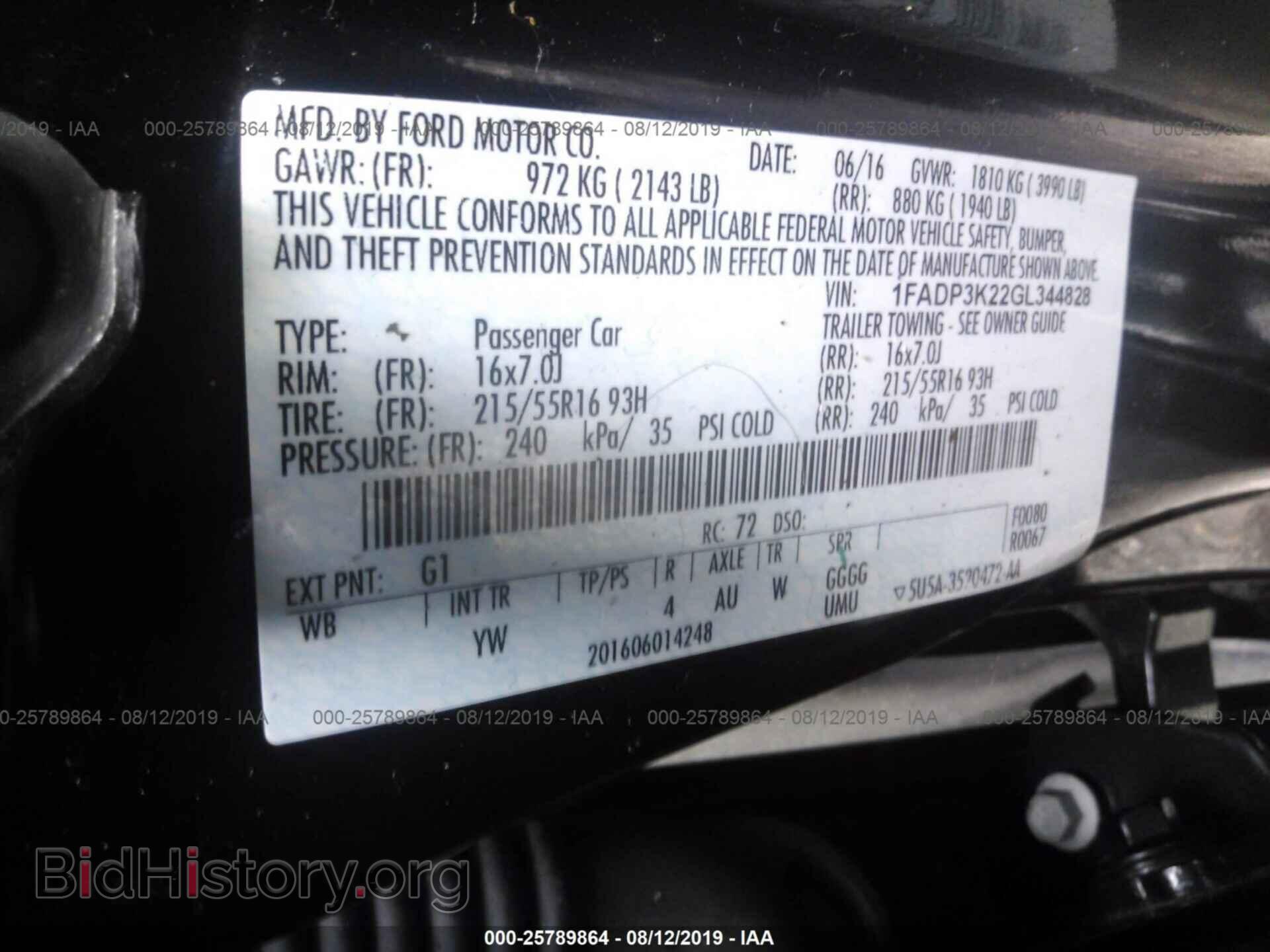 2016 FORD FOCUS - VIN: 1FADP3K22GL344828 - Фото 9