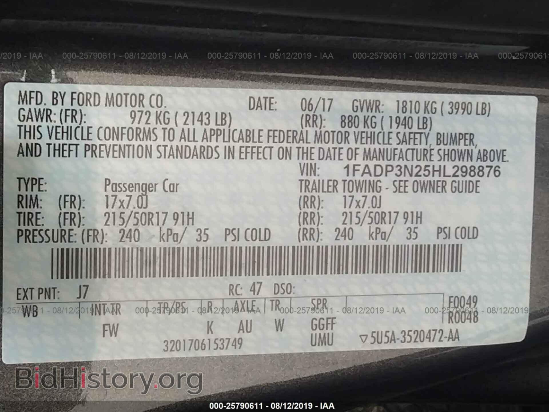 2017 FORD FOCUS - VIN: 1FADP3N25HL298876 - Фото 9