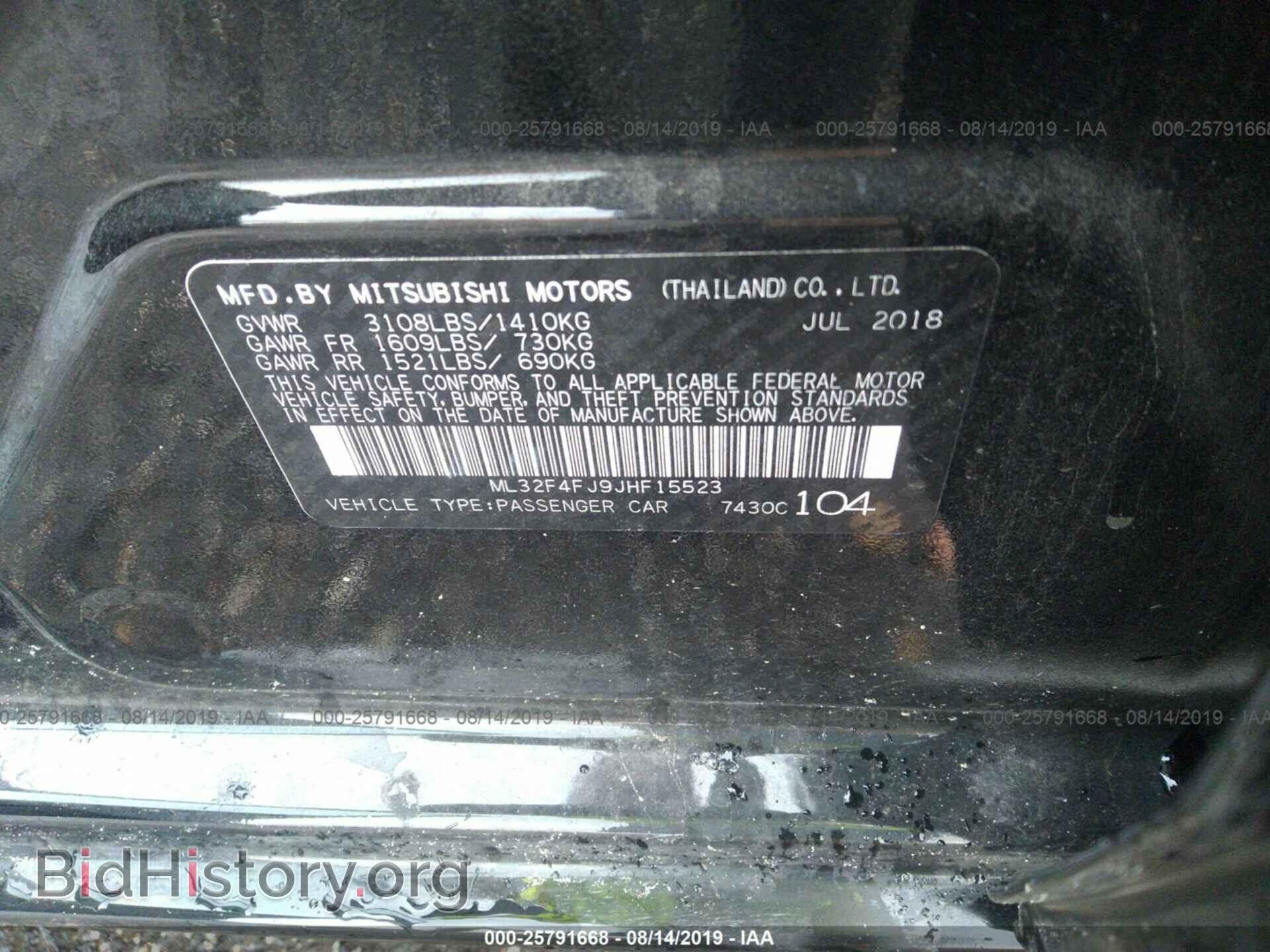 2018 MITSUBISHI MIRAGE - VIN: ML32F4FJ9JHF15523 - Фото 9