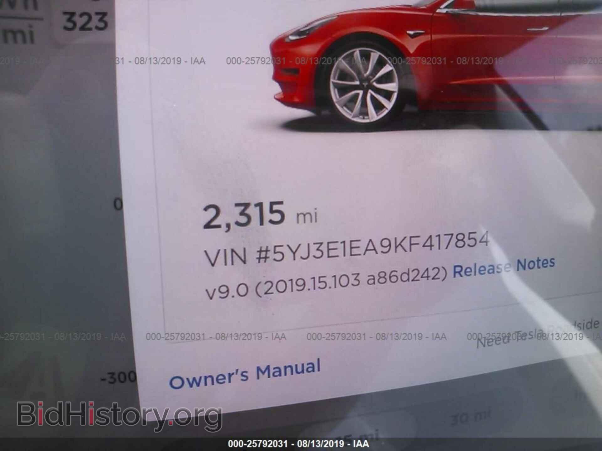 2019 TESLA MODEL 3 - VIN: 5YJ3E1EA9KF417854 - Photo 7