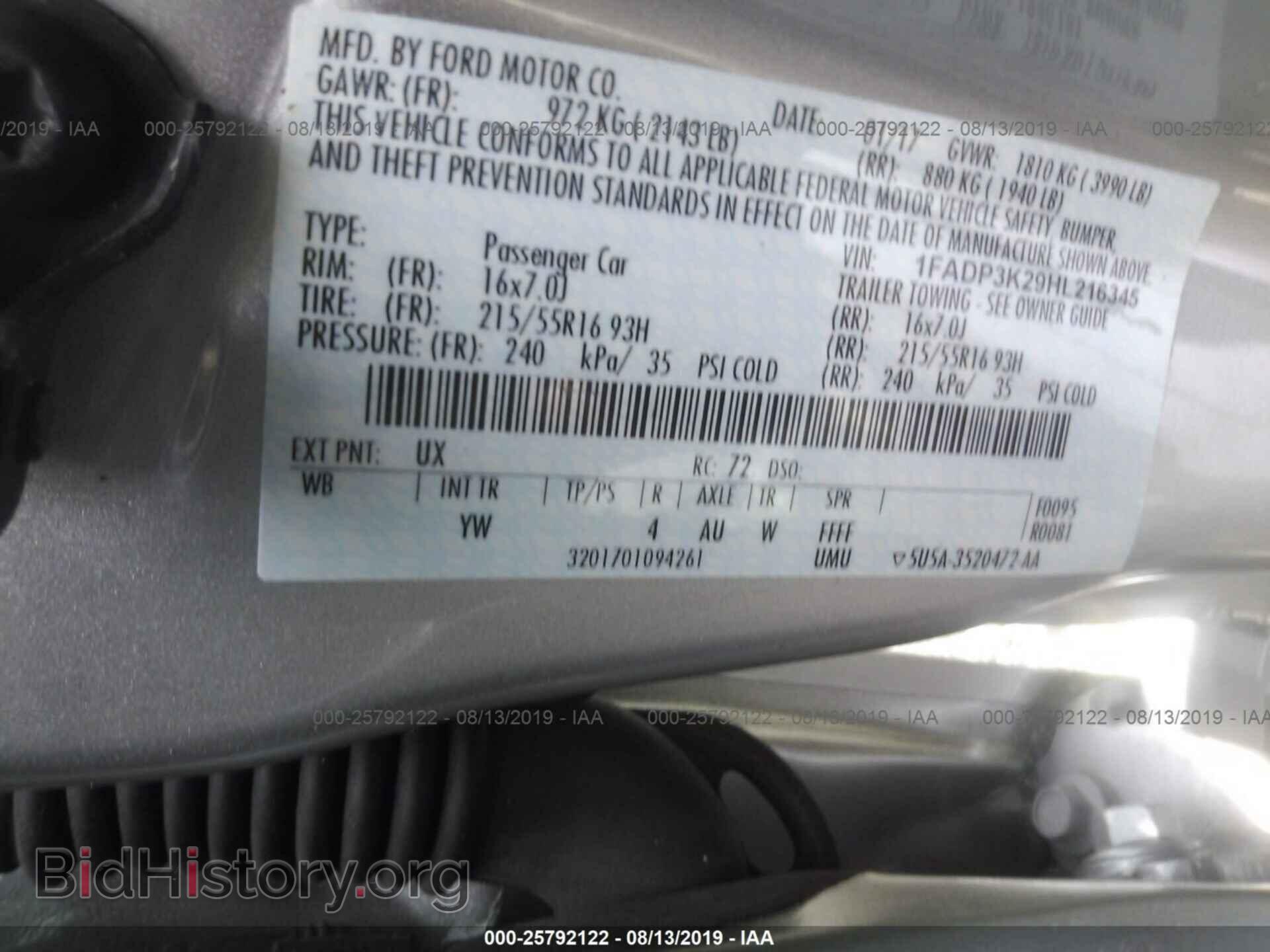 2017 FORD FOCUS - VIN: 1FADP3K29HL216345 - Photo 9